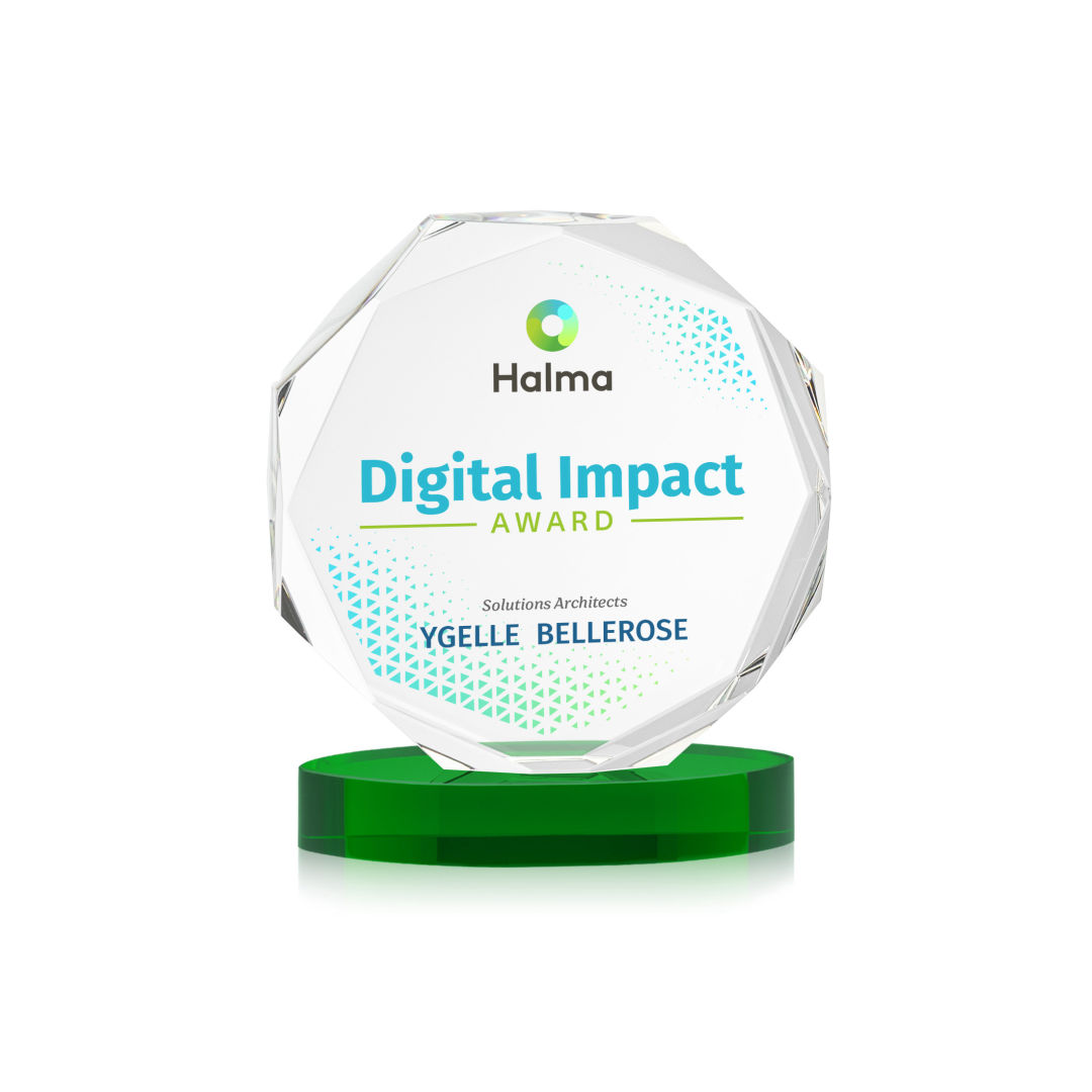 Acadian VividPrint™ Award on Alberton Base - Green