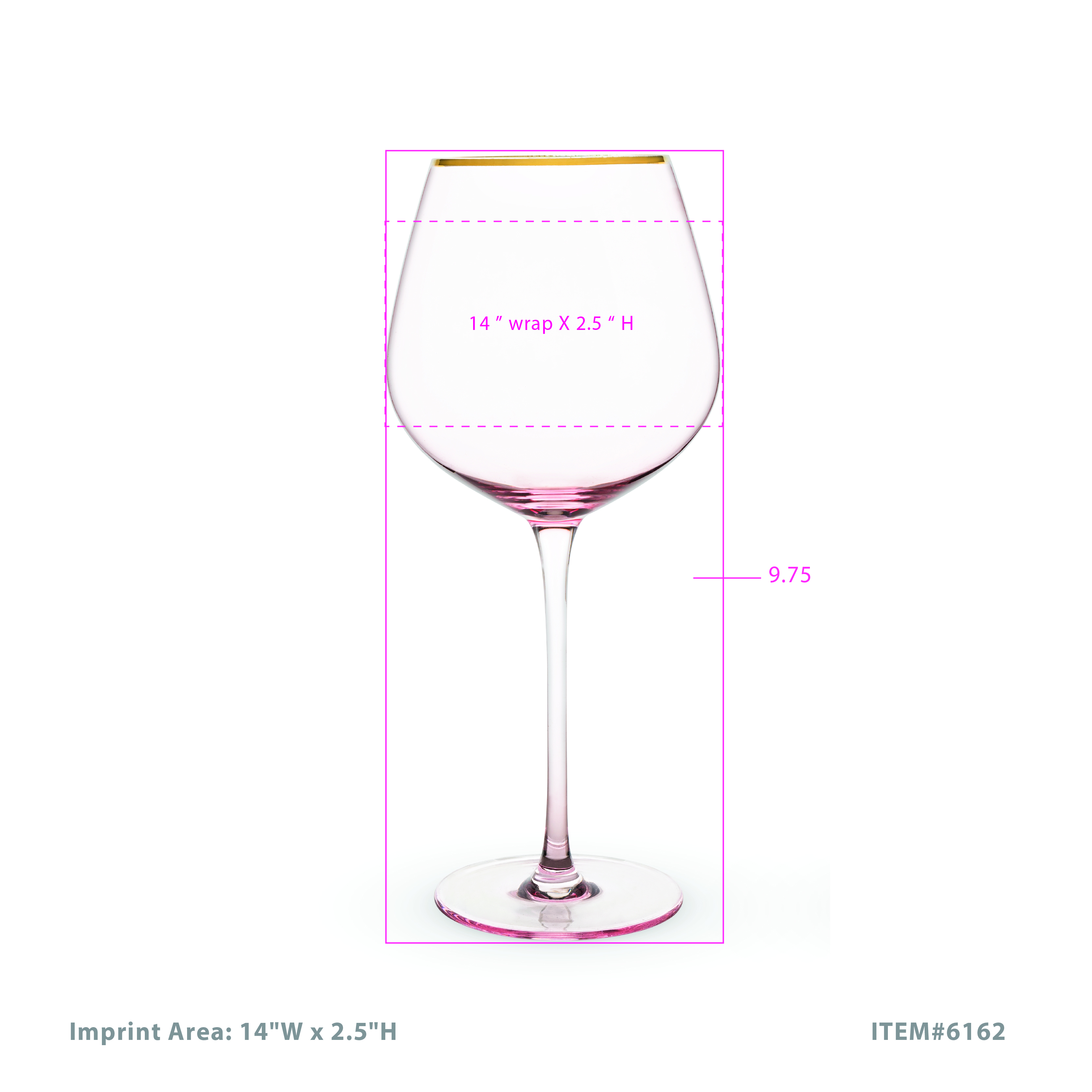 Twine Living® Rose Crystal Red Wine Glass, set of 2 7