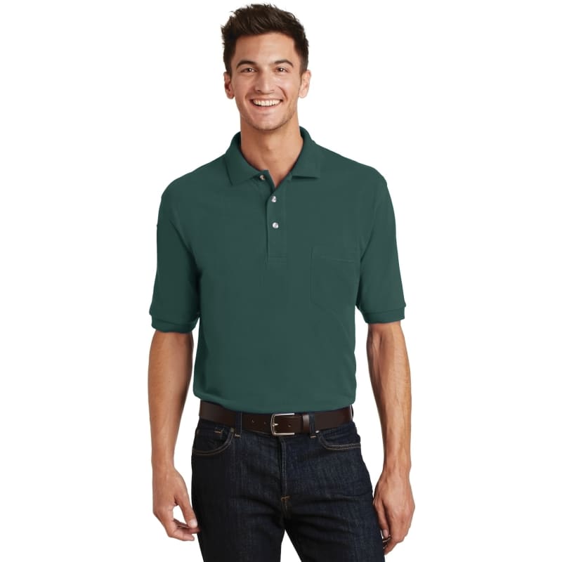 Port Authority Heavyweight Cotton Pique Polo With Pocket. 2