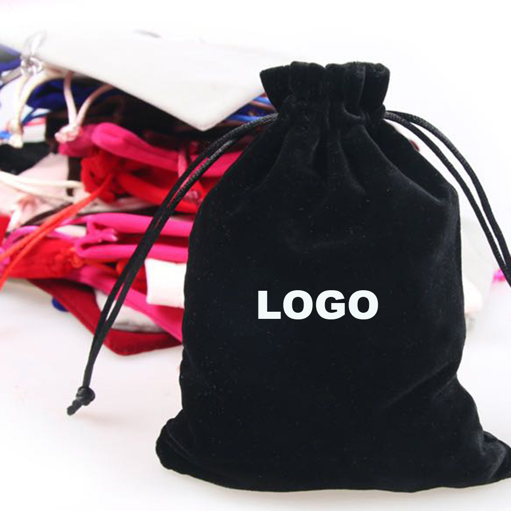 Flannel Cloth Pouch With Drawstring
