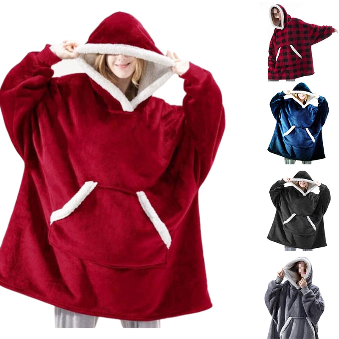 Oversized Wearable Blanket, custom hoodie or sweatshirt with logo imprint 5