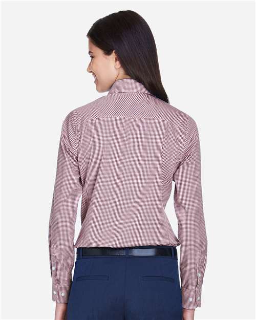 Women's Crown Collection® Gingham Check Woven Dress Shirt - D640W 16