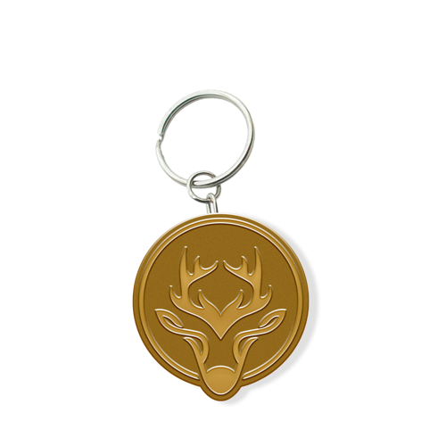Customized Solid Iron Keychain with Shiny Brass Plating 1