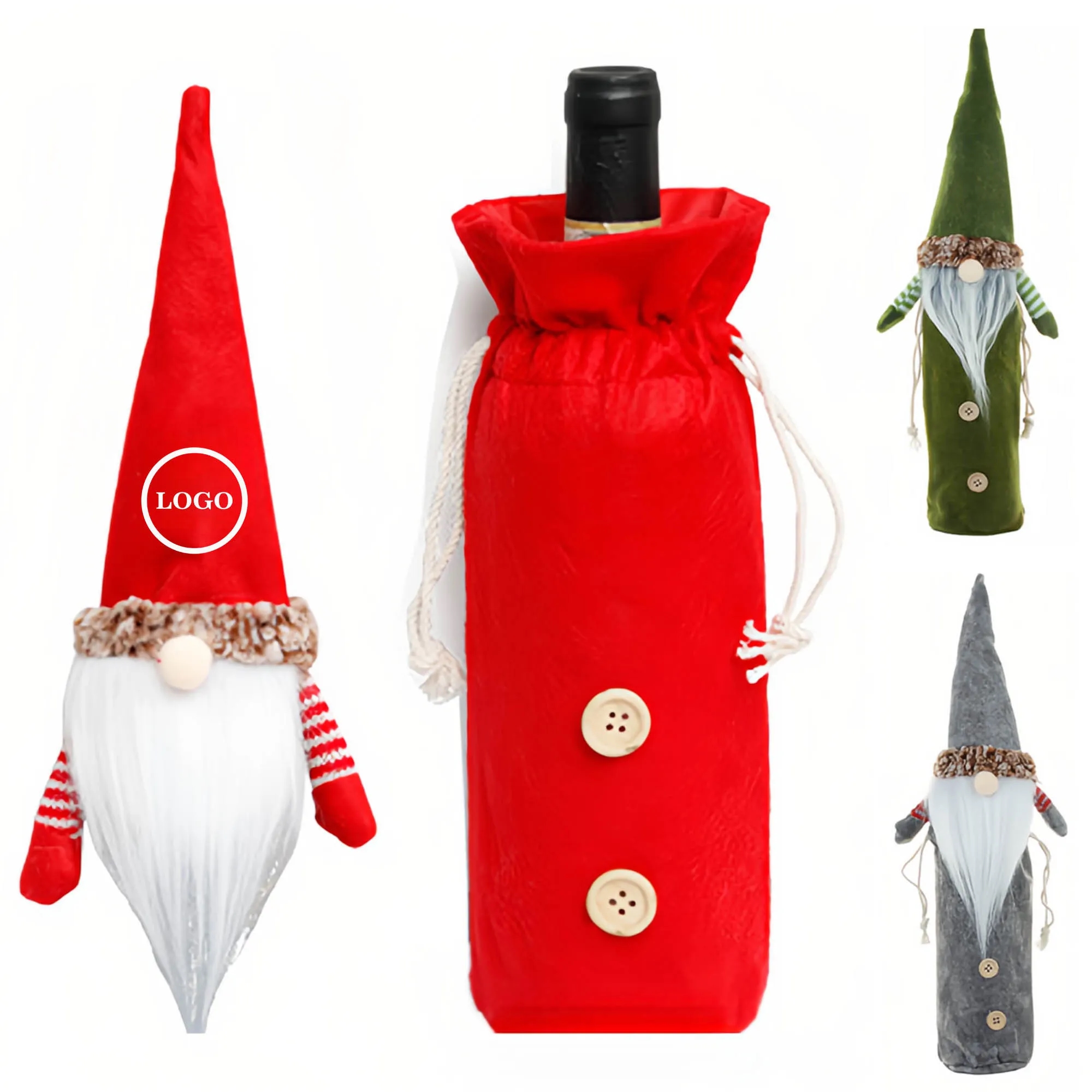 Christmas Gnome Wine Bottle Cover