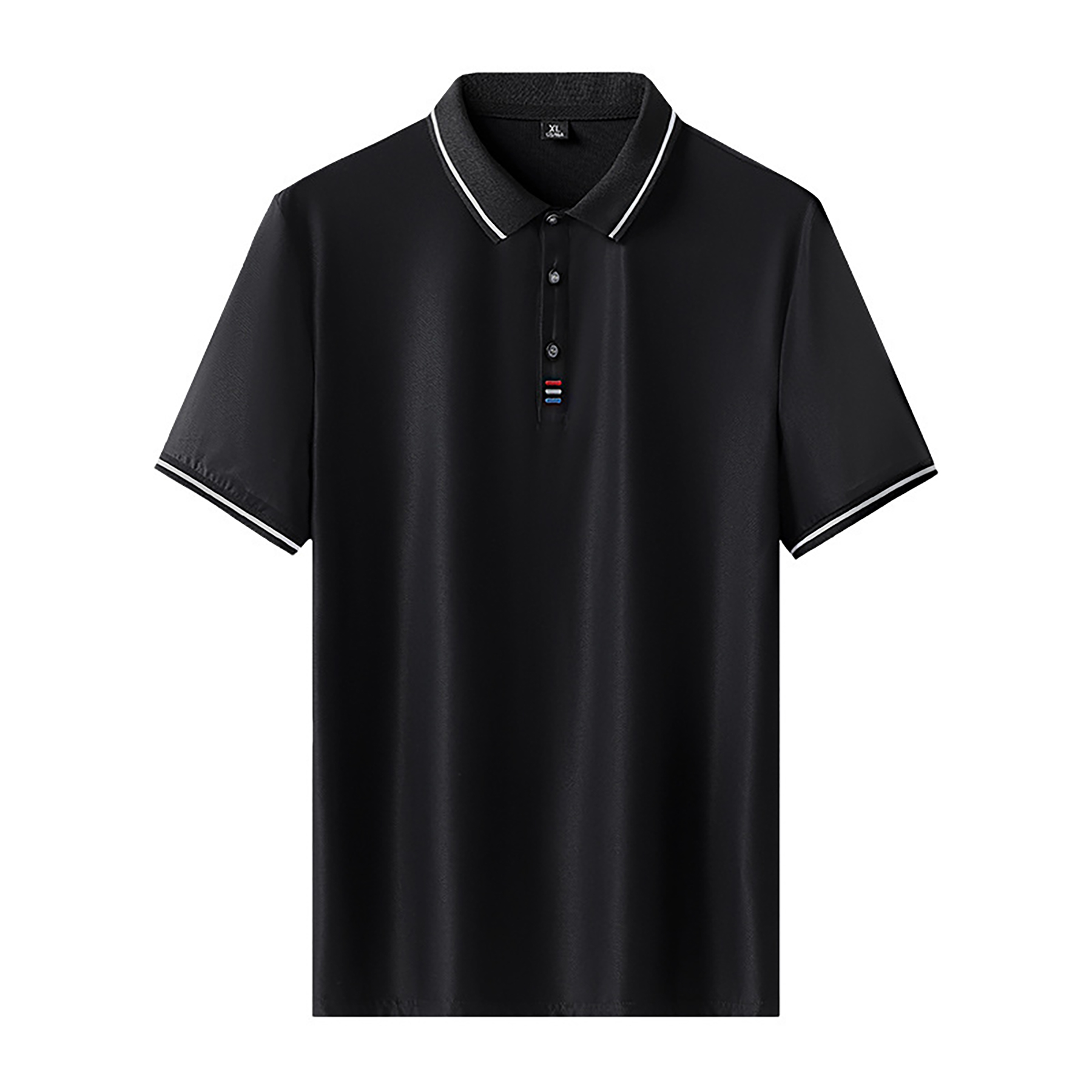 Men's Short Sleeve Golf Shirt with 3 Buttons on Tops 2