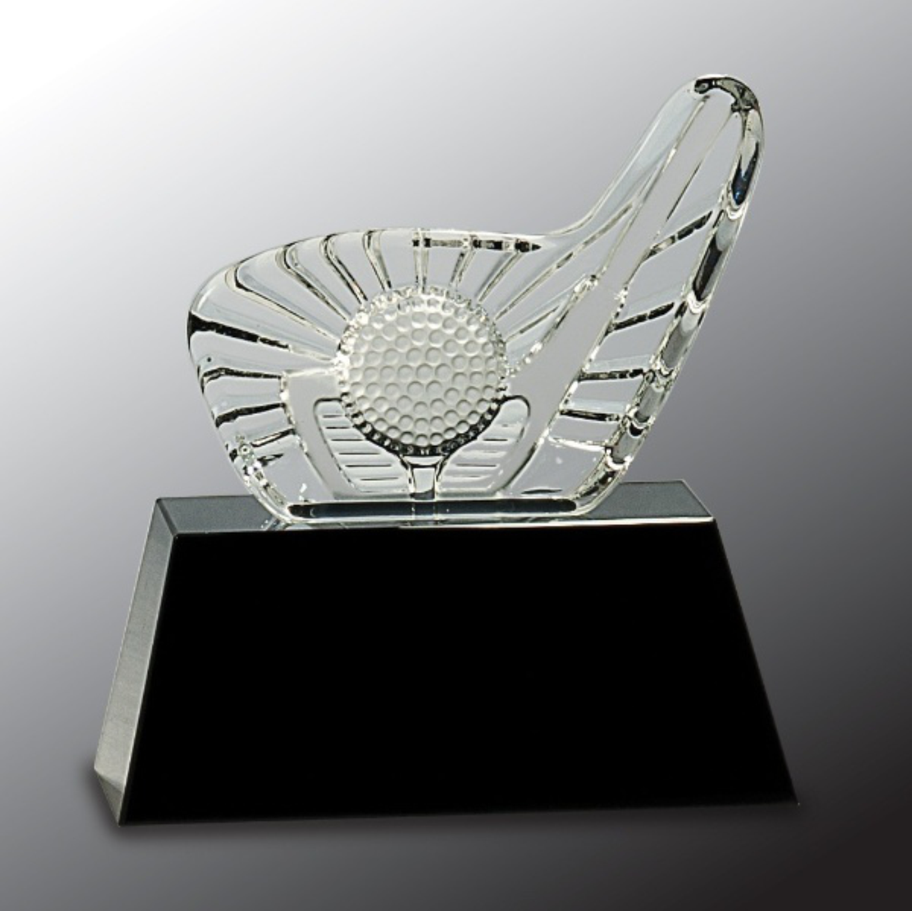 6" Crystal Golf Club & Ball on Black Base Crystal Award 3