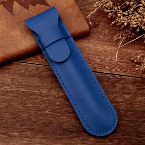 PU Leather Pen Holder - Standalone Flip Cover Organizer 8