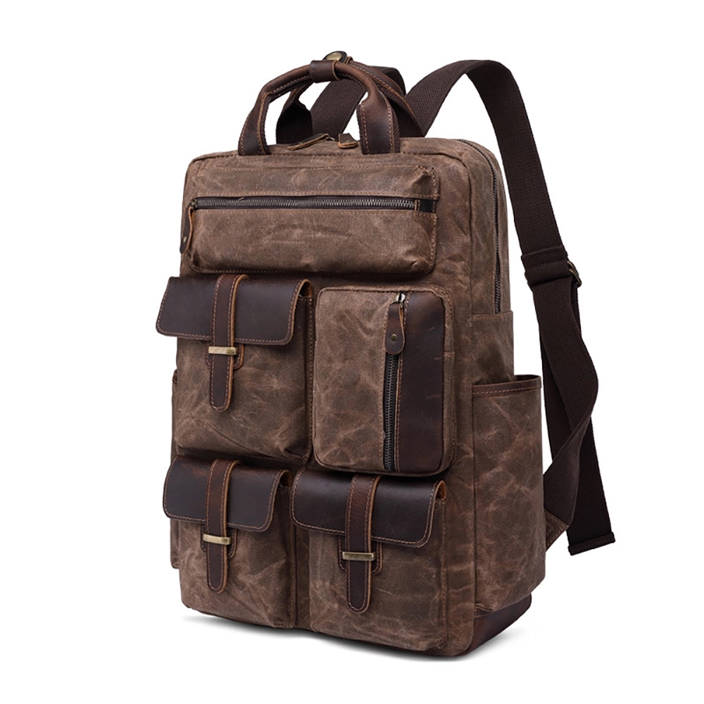 Retro Leather Travel Backpack 2