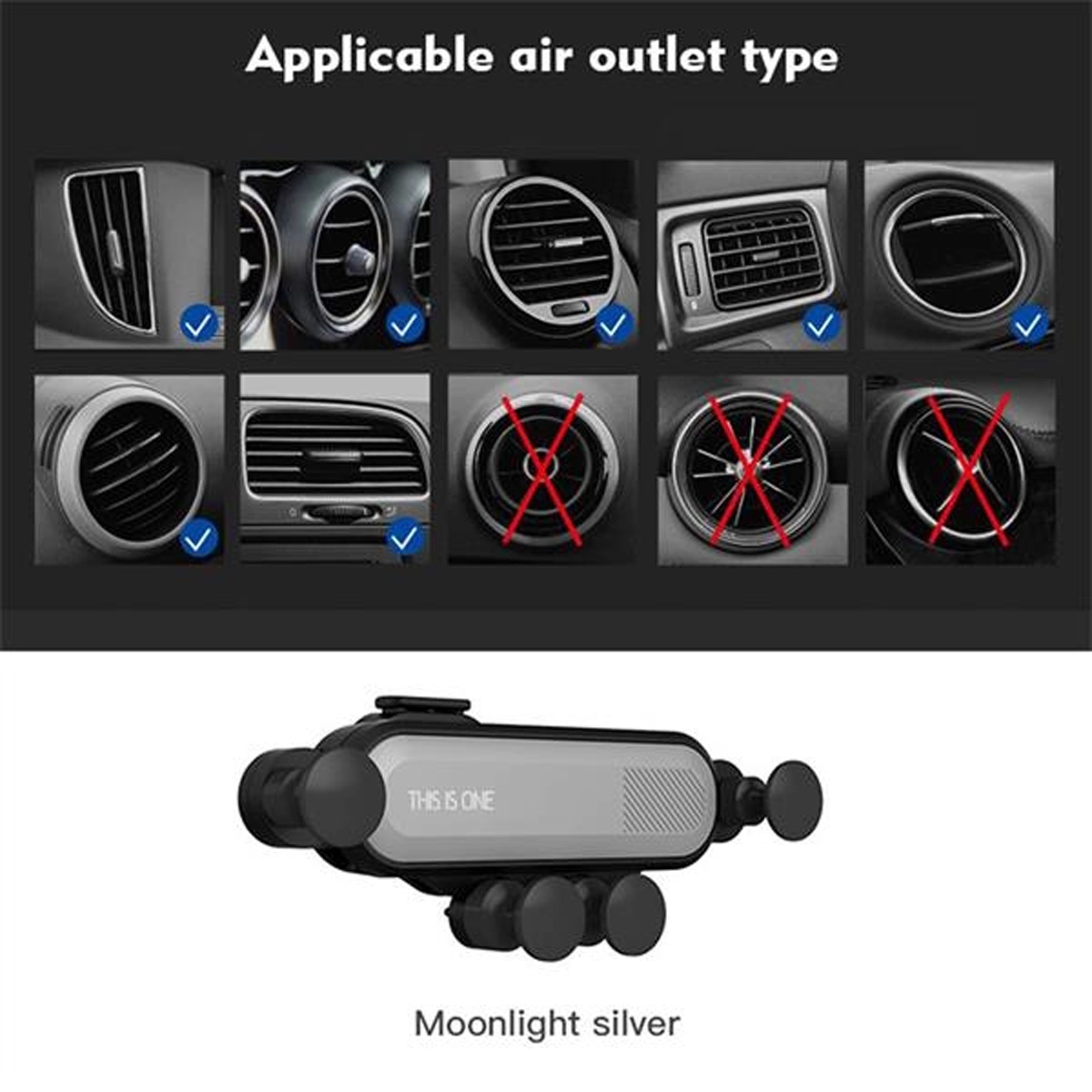 Car Air Outlet Gravity Phone Holder Mount 5