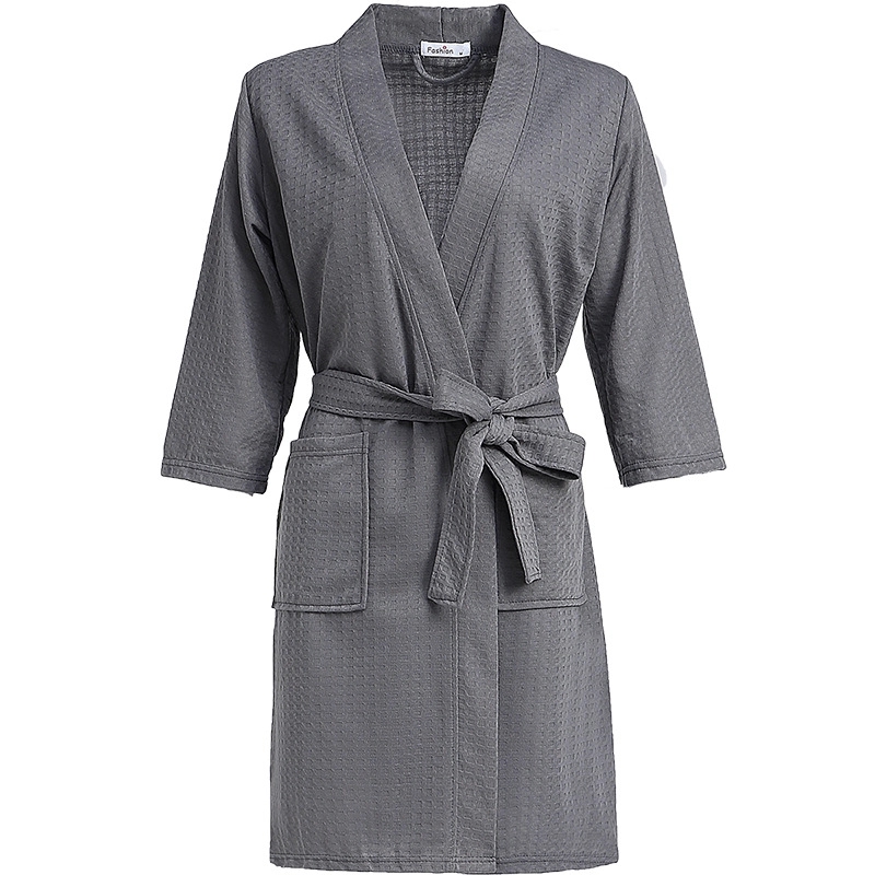 Home Square Pattern Bathrobe 12