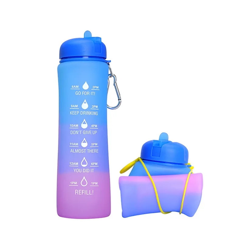 20oz Collapsible Water Bottle With Time Marking 5