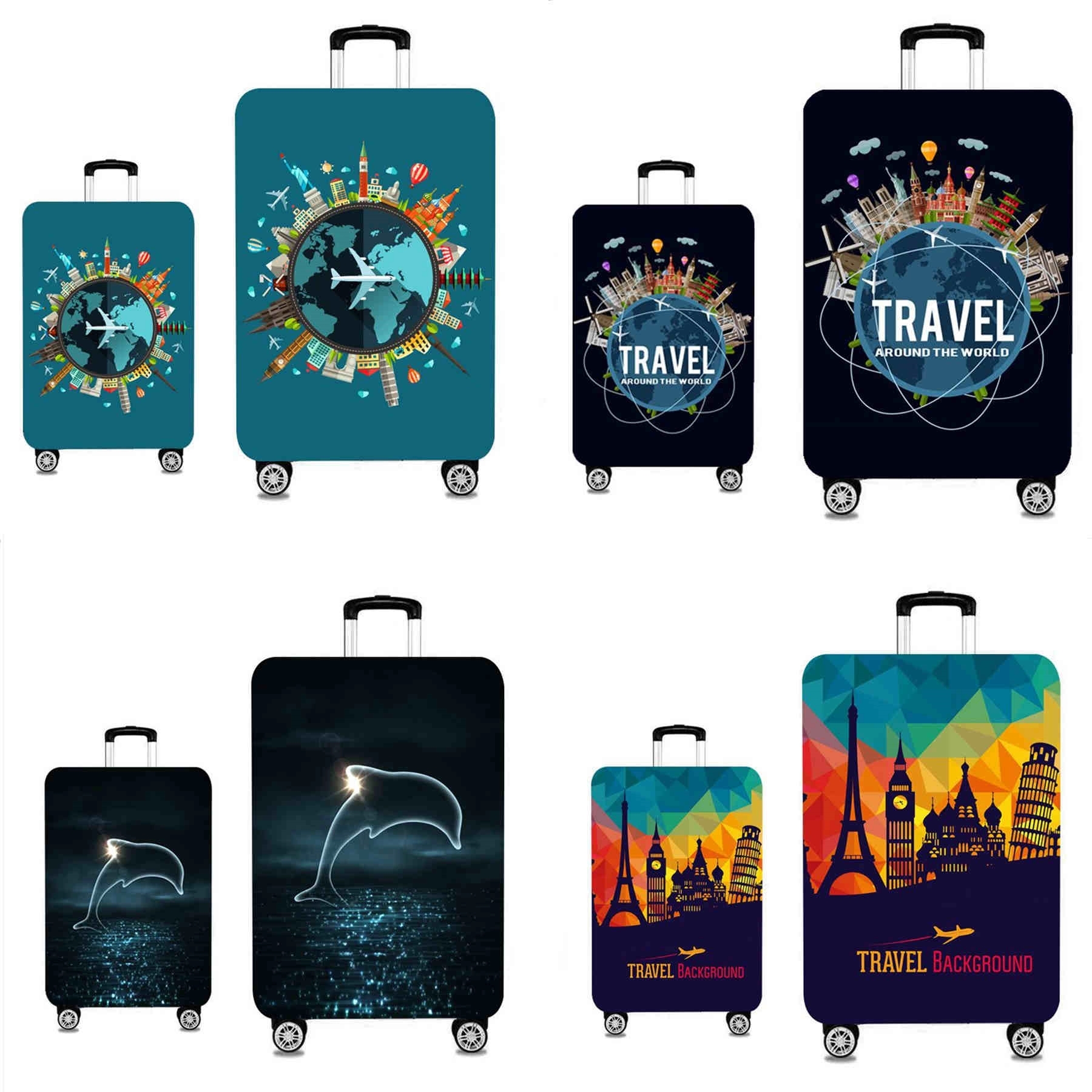Spandex Printed Luggage Suitcase Protector Cover 3