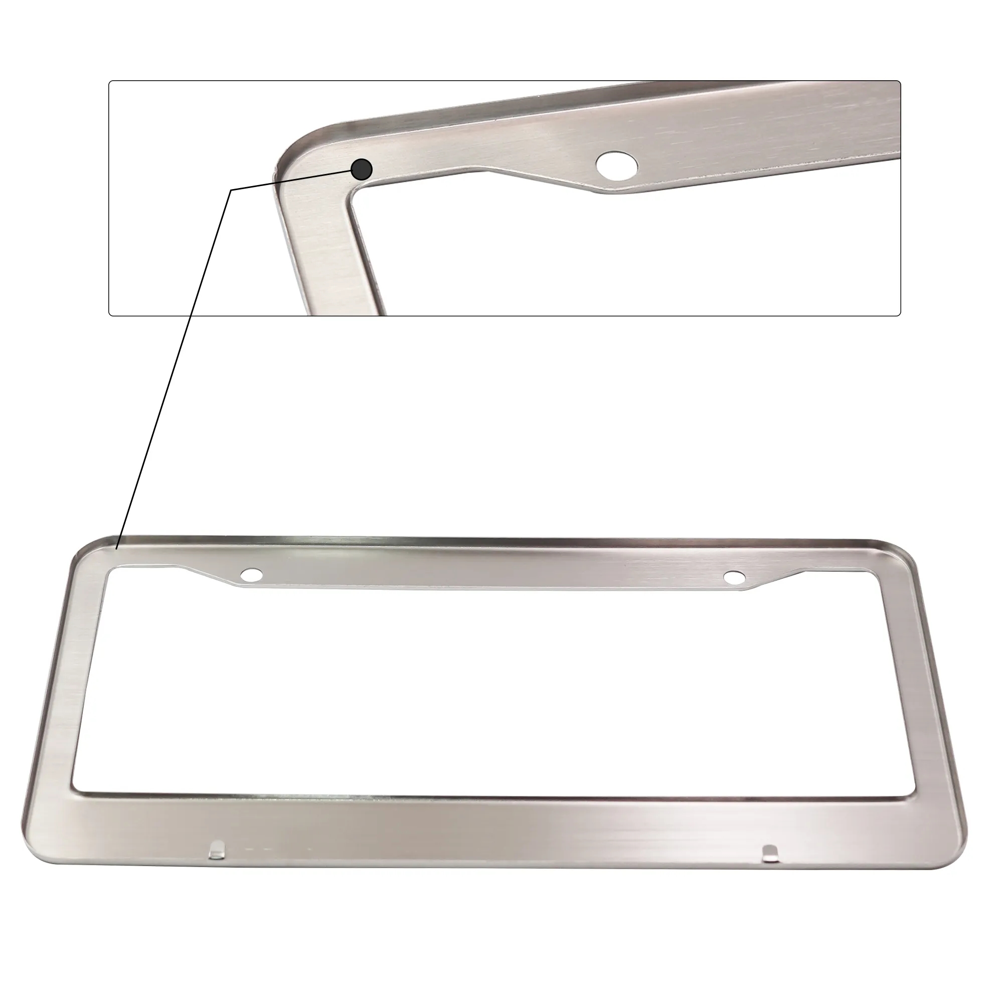 Black License Plate Aluminum Tag Frame 3