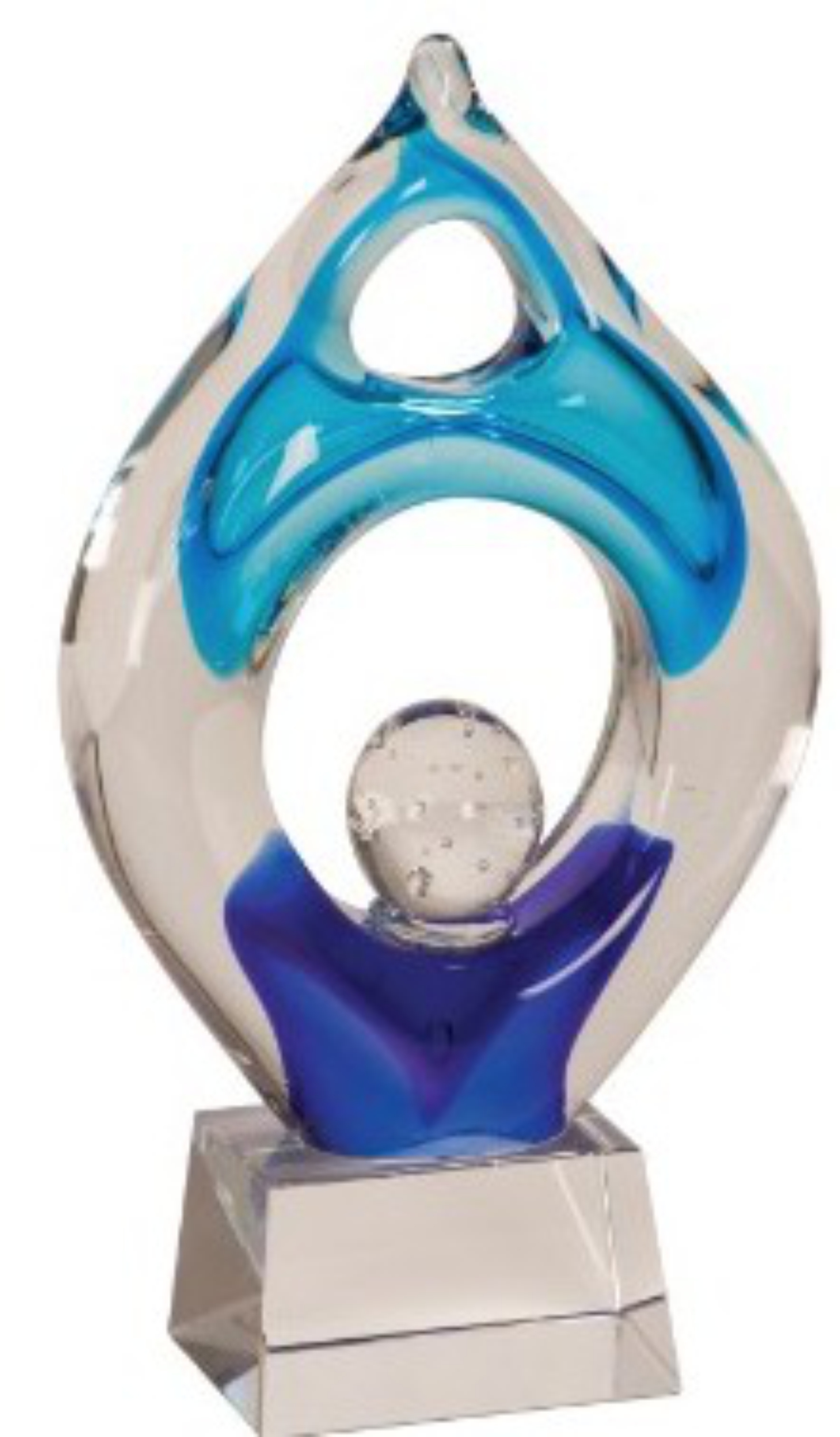 10 1/4" Winner Colored Art Glass Award 1