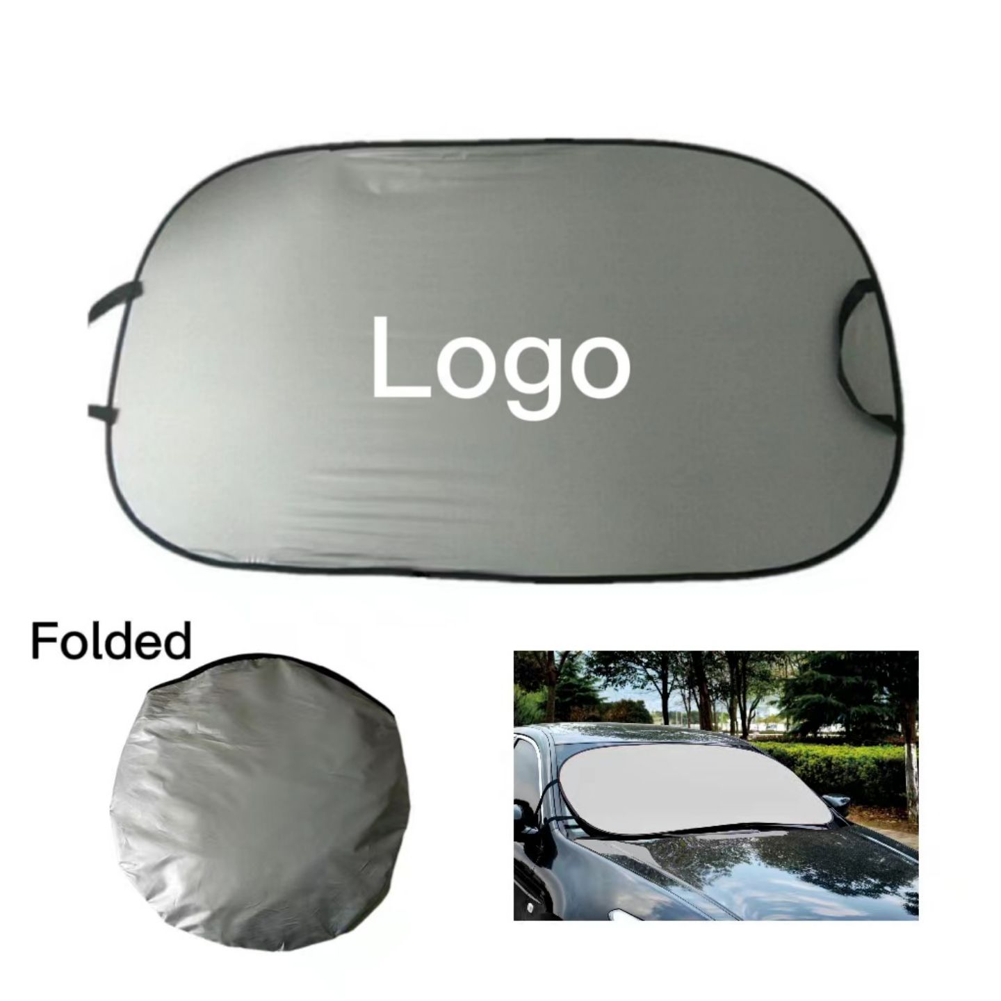 Silver Coating Front Window Car Sunshade 2