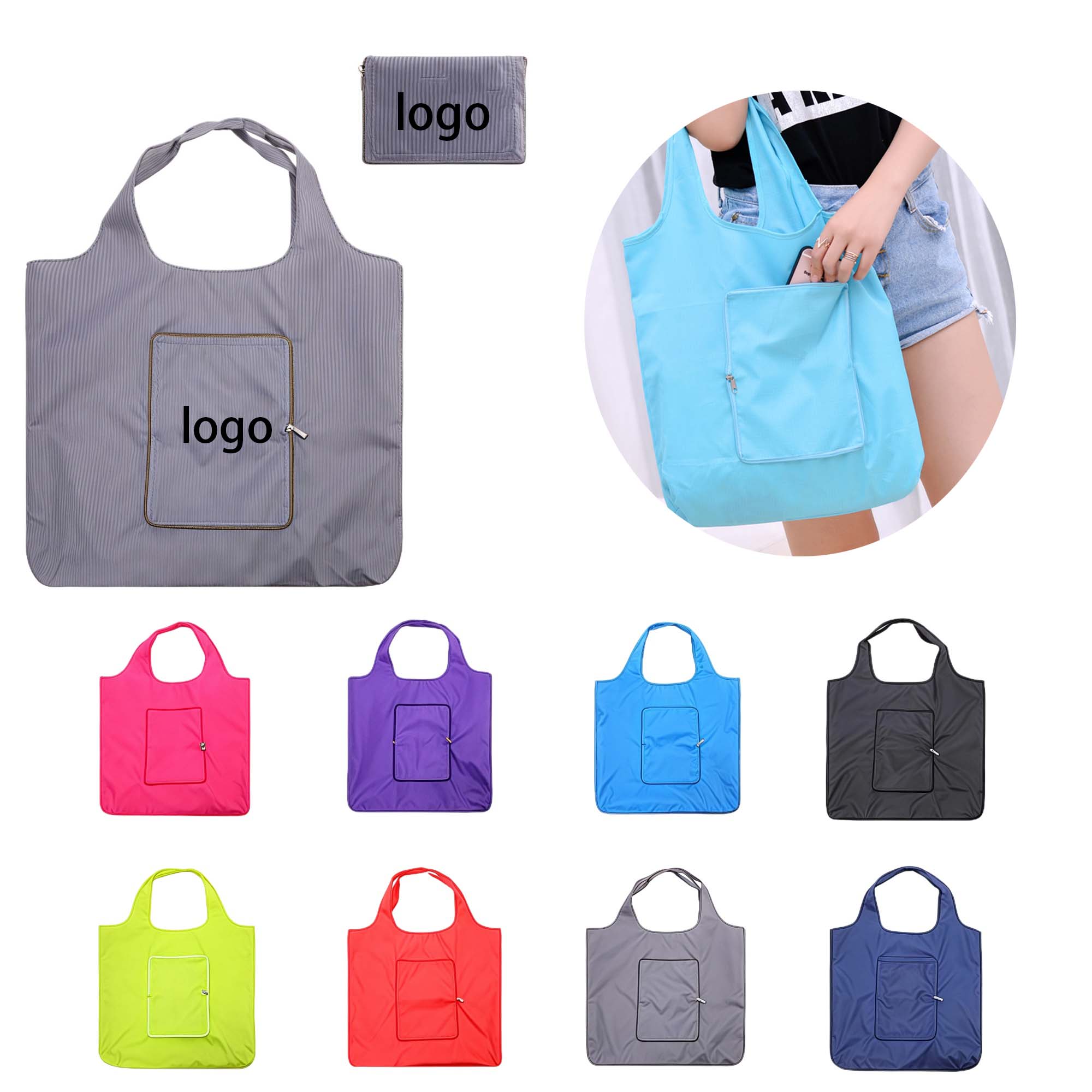 Folding Shopping Bag, custom tote bag with logo imprint 1