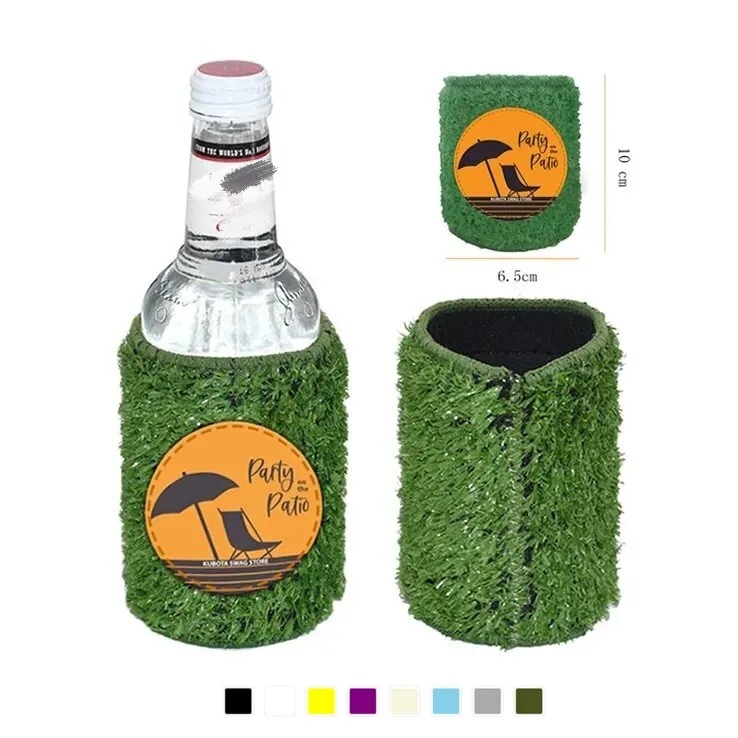 Artificial Grass Can Cooler, custom koozie with logo imprint 4