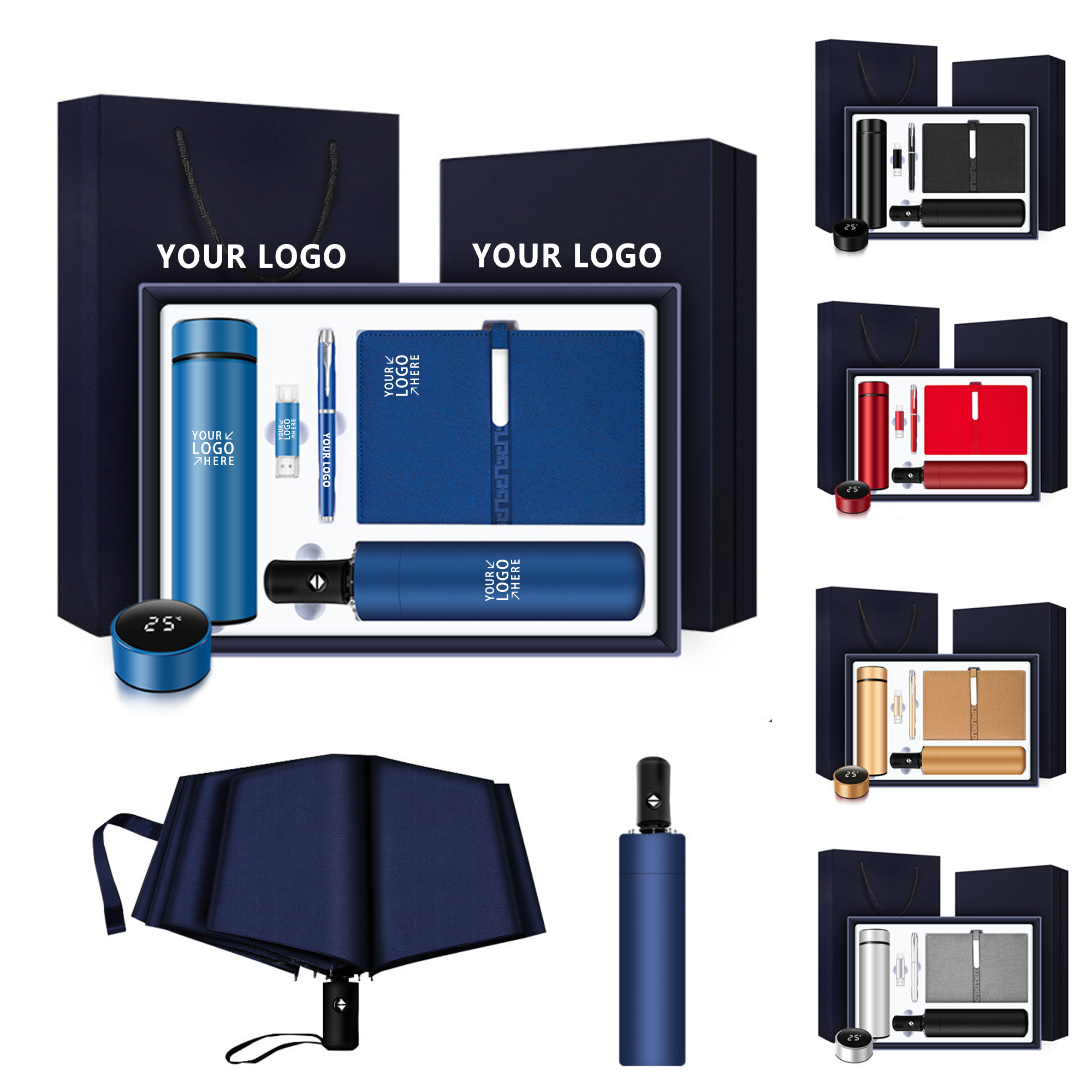 Water Bottle & Pen & Notebook & Umbrella & 16GB U Disk Gift Set 2