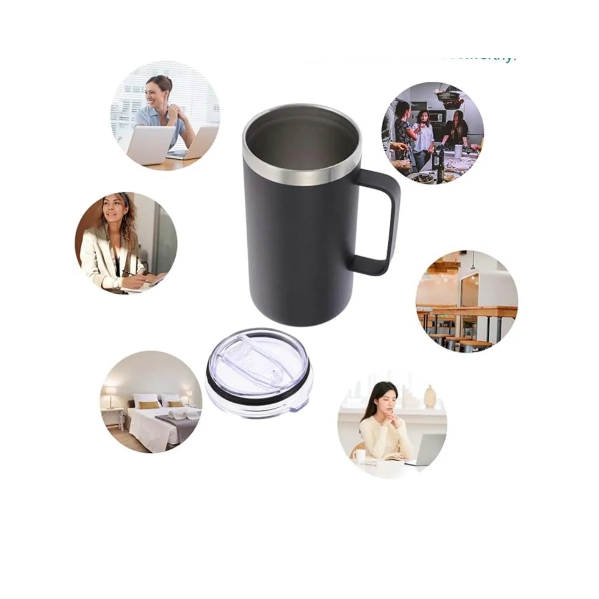 Stainless Steel Insulated Coffee Mug with Handle 7