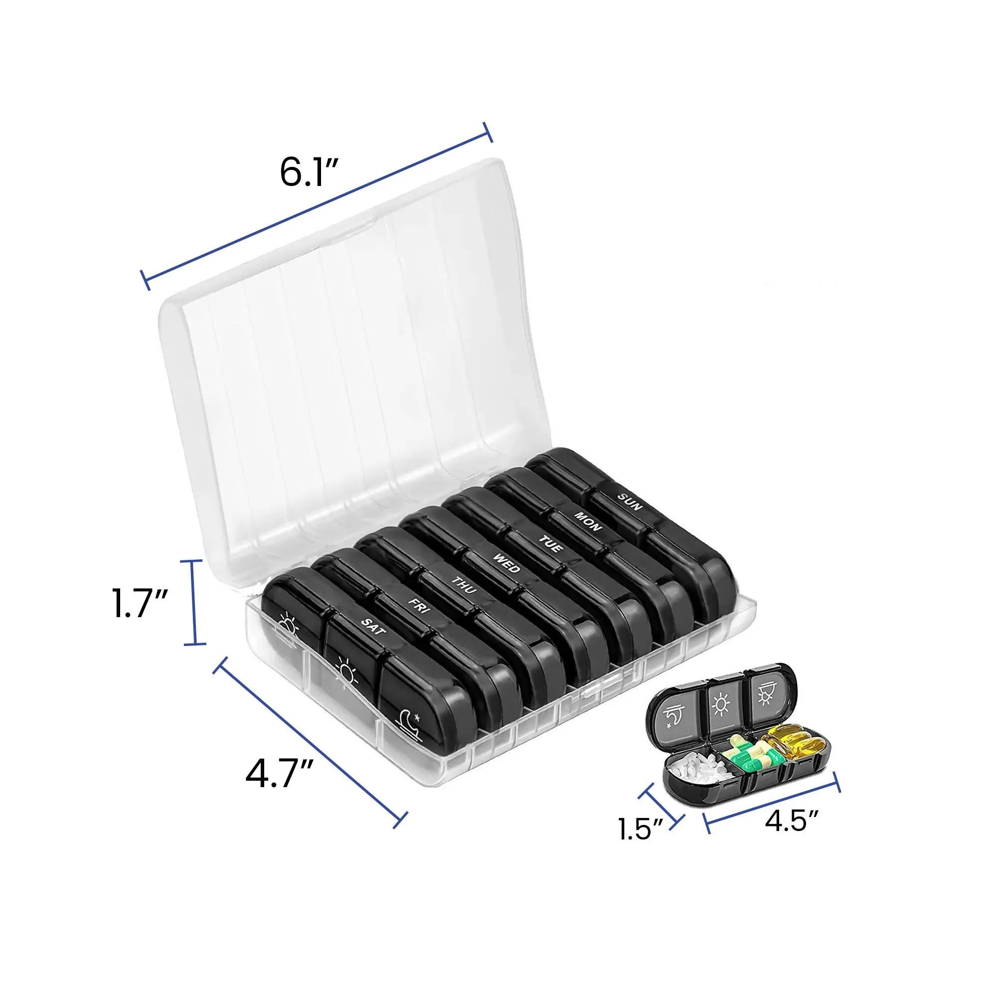 21-Compartment Pill Box For Seven Days Of The Week 6
