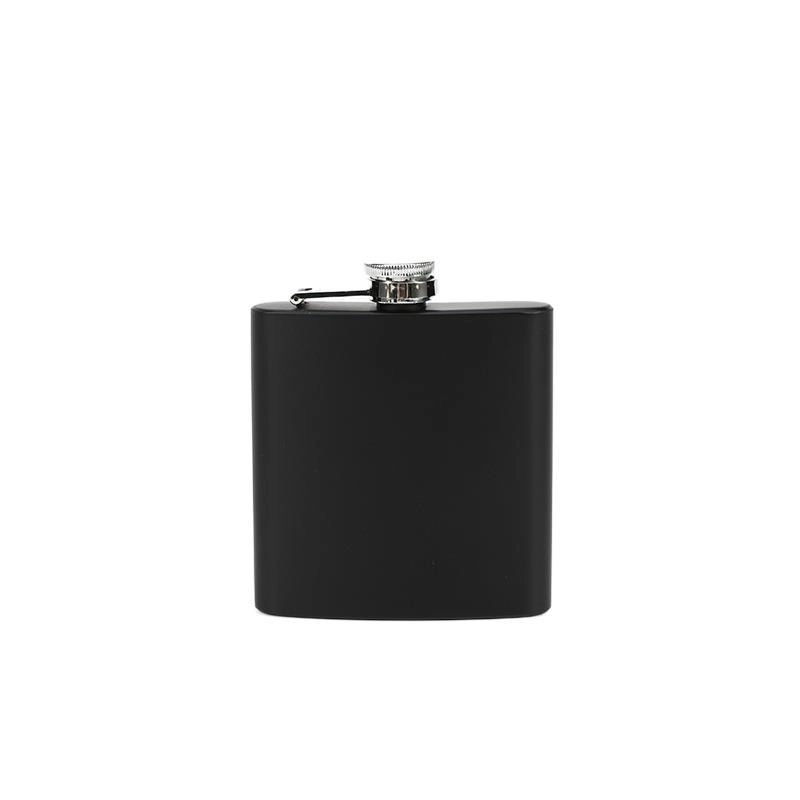 6 / 7 / 8 oz Black Stainless Steel Liquor Flask 2