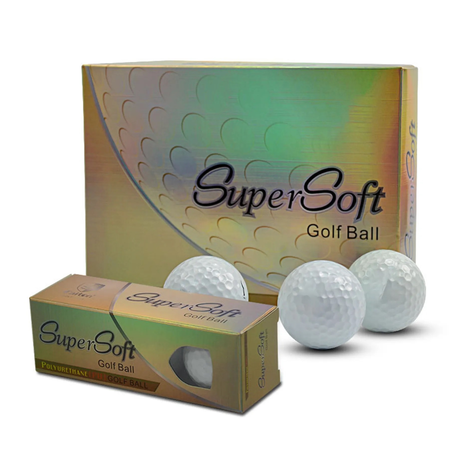 Exquisite Golden Packaged Golf Balls Diameter 1.69 In 2