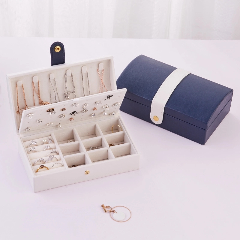Custom PU Portable Travel Jewelry Organizer Storage Box 18