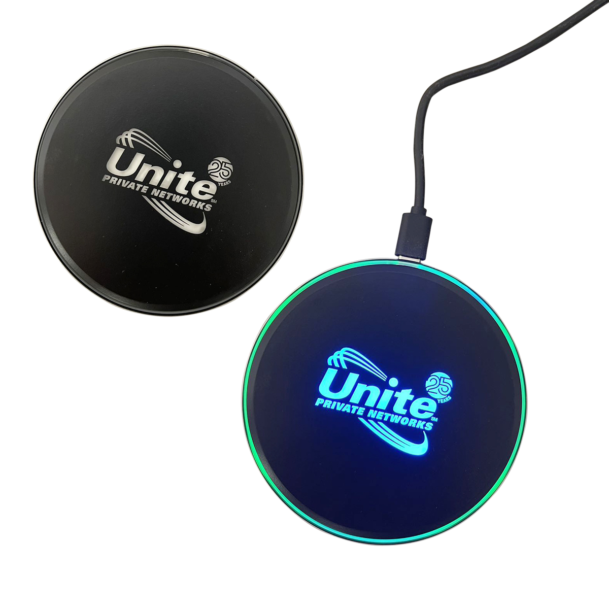 Sleek Qi Certified 15W Fast Wireless Charger with Light Up Ring and Aluminum casing 9