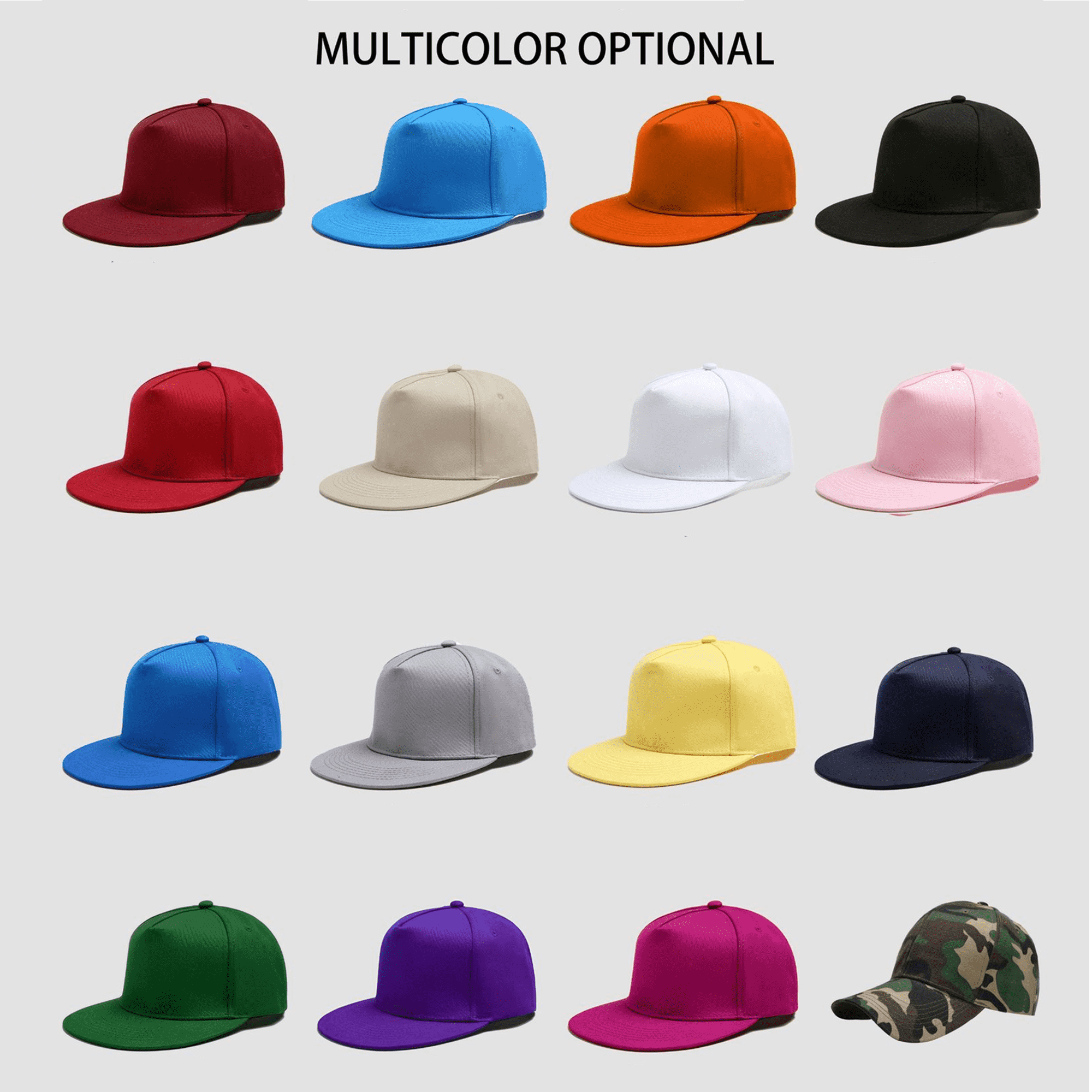 Flat Brim Sun Hat Classic Baseball Snapback Hat 3