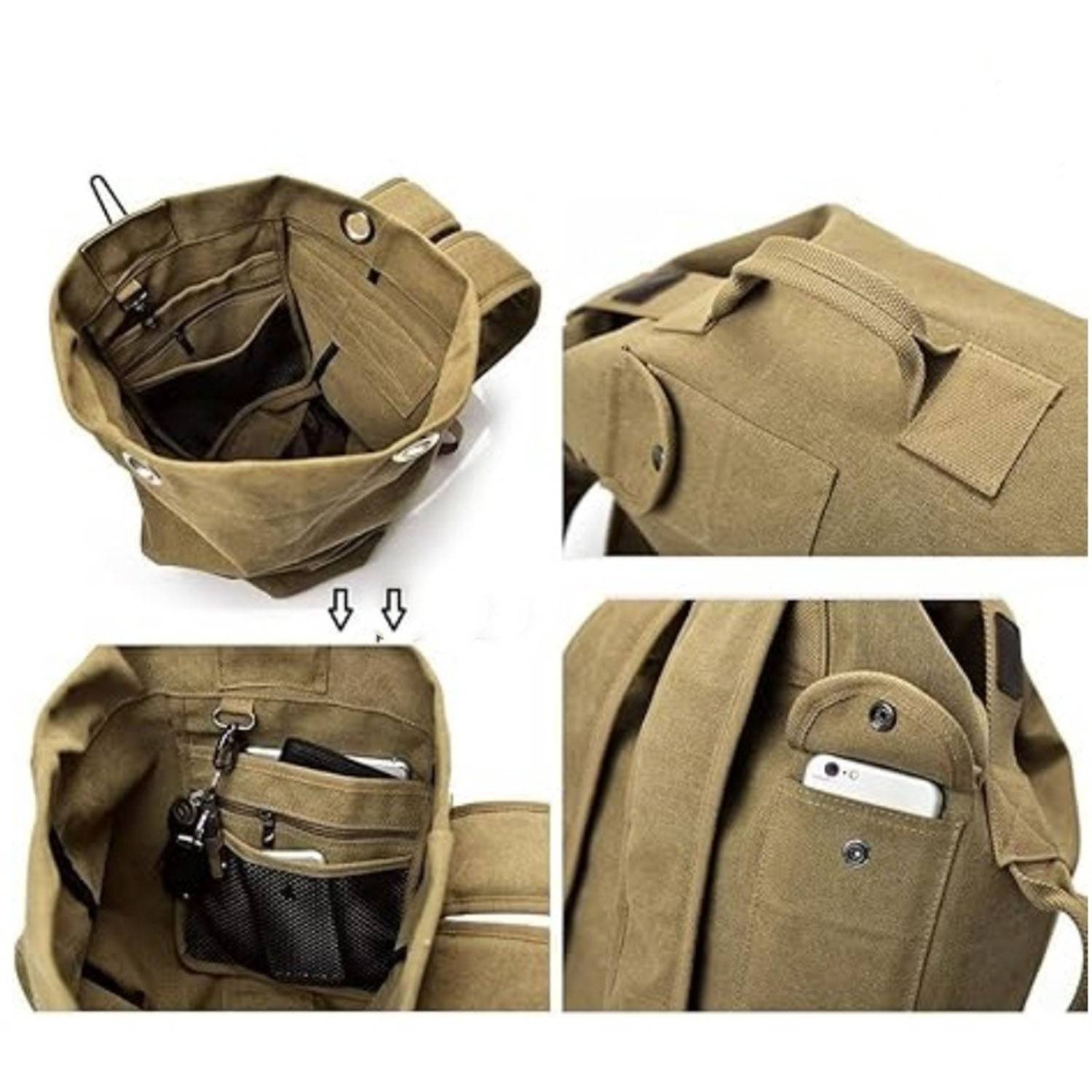 Multifunction Large Capacity Canvas Hiking Backpack 3
