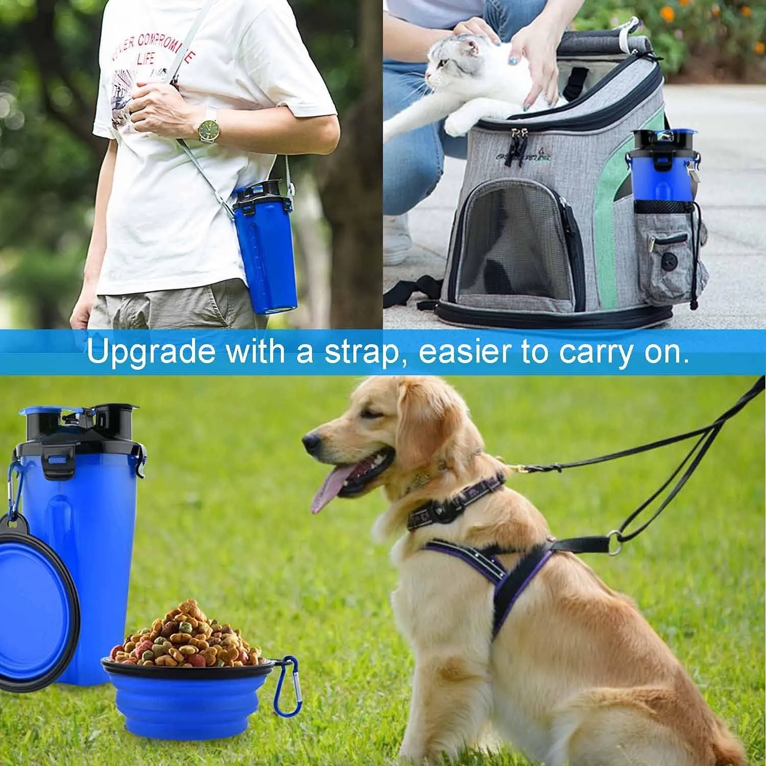 Travel Pet Bottle With Collapsible Bowl 6