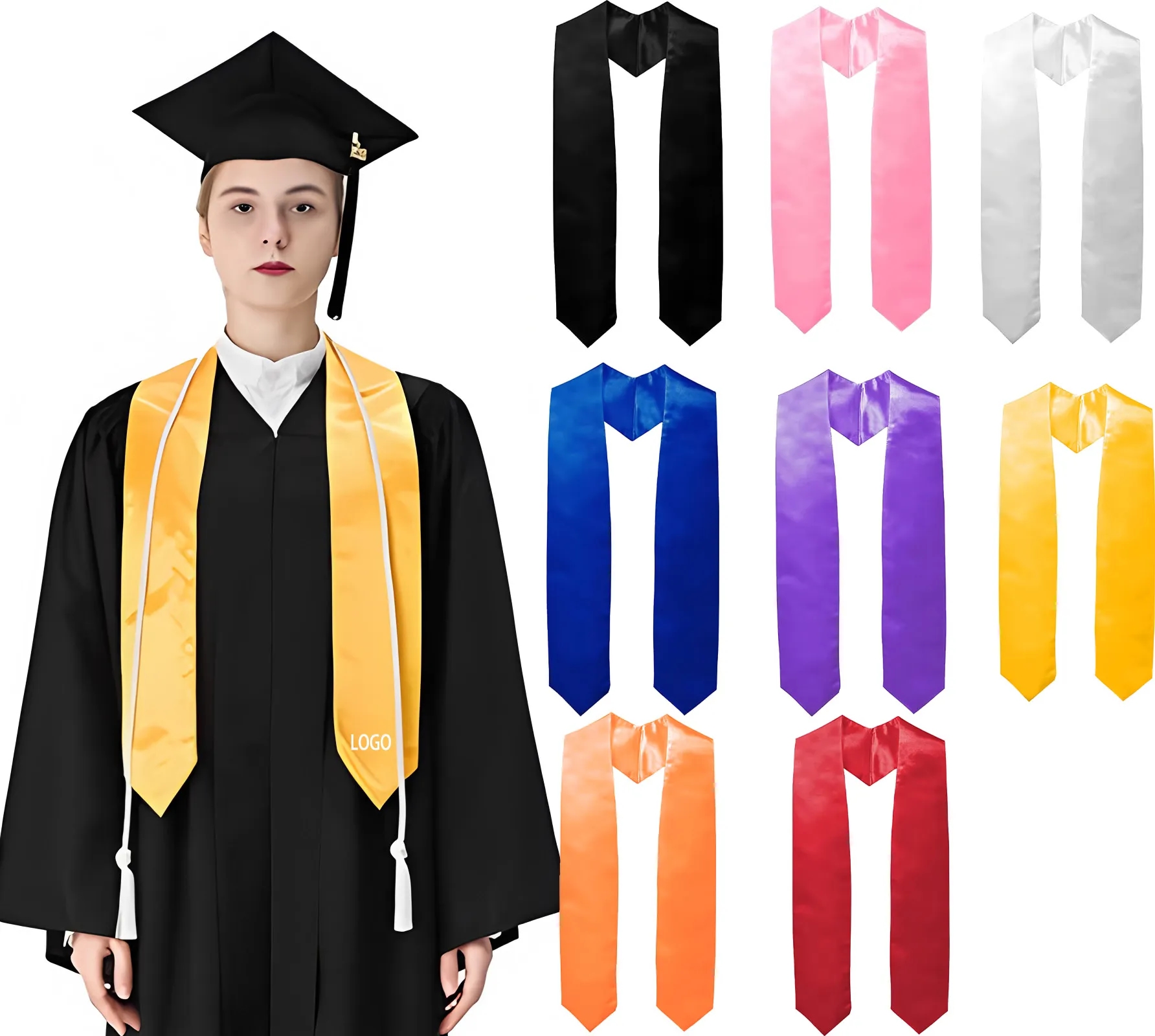 Satin Graduation Stole 71 Inch 5