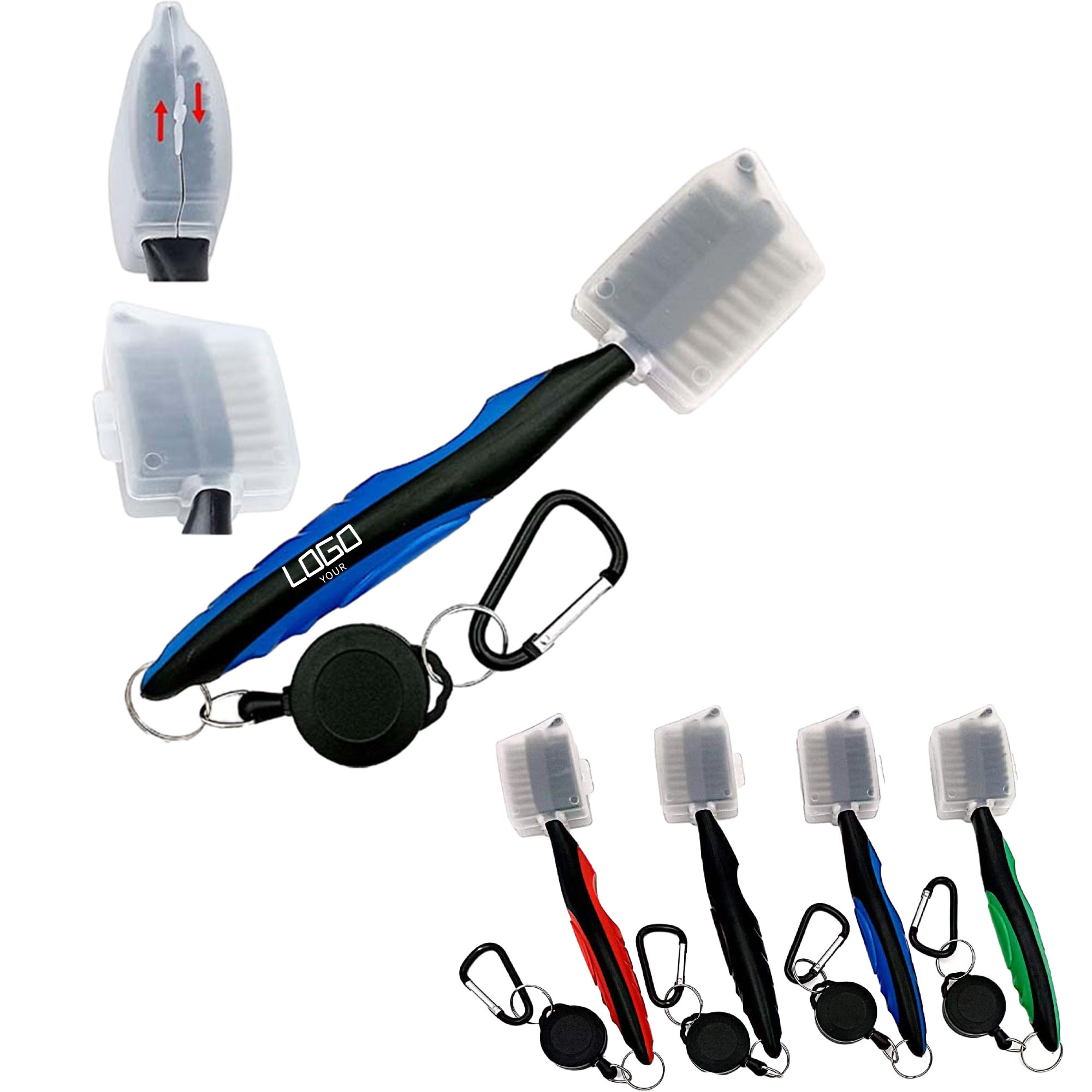 Two-Sided Golf Club Cleaning Brush with Clasp 2