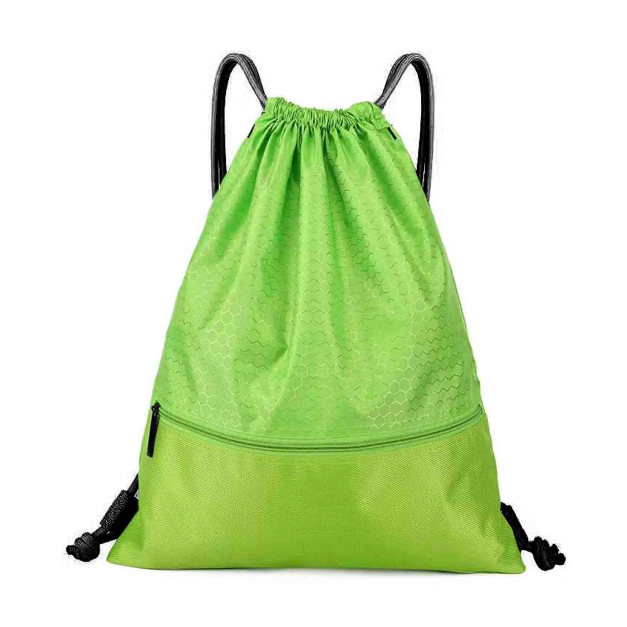 Pocketed Waterproof Drawstring Backpack W/ Zipper 3