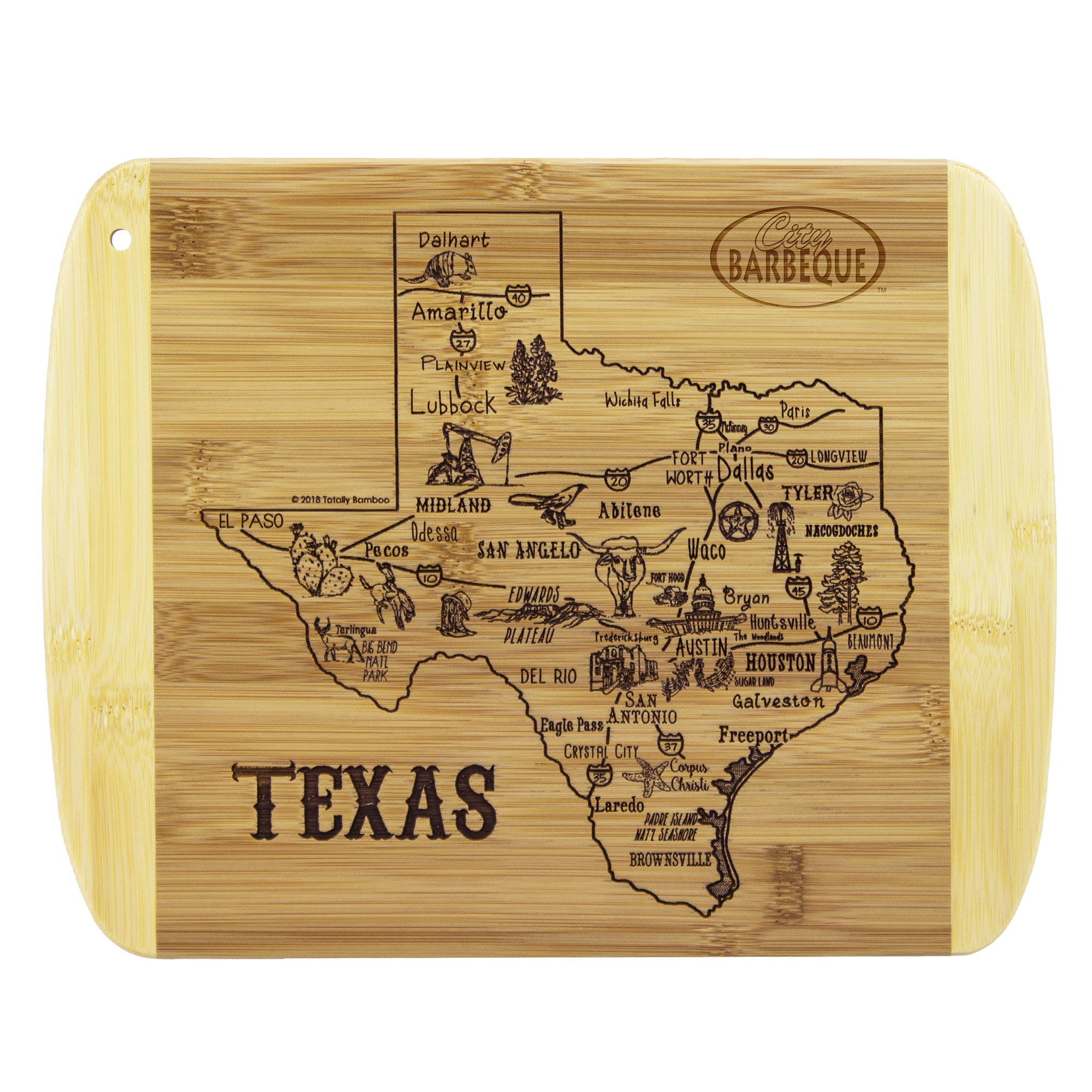 A Slice of Life Texas Serving & Cutting Board