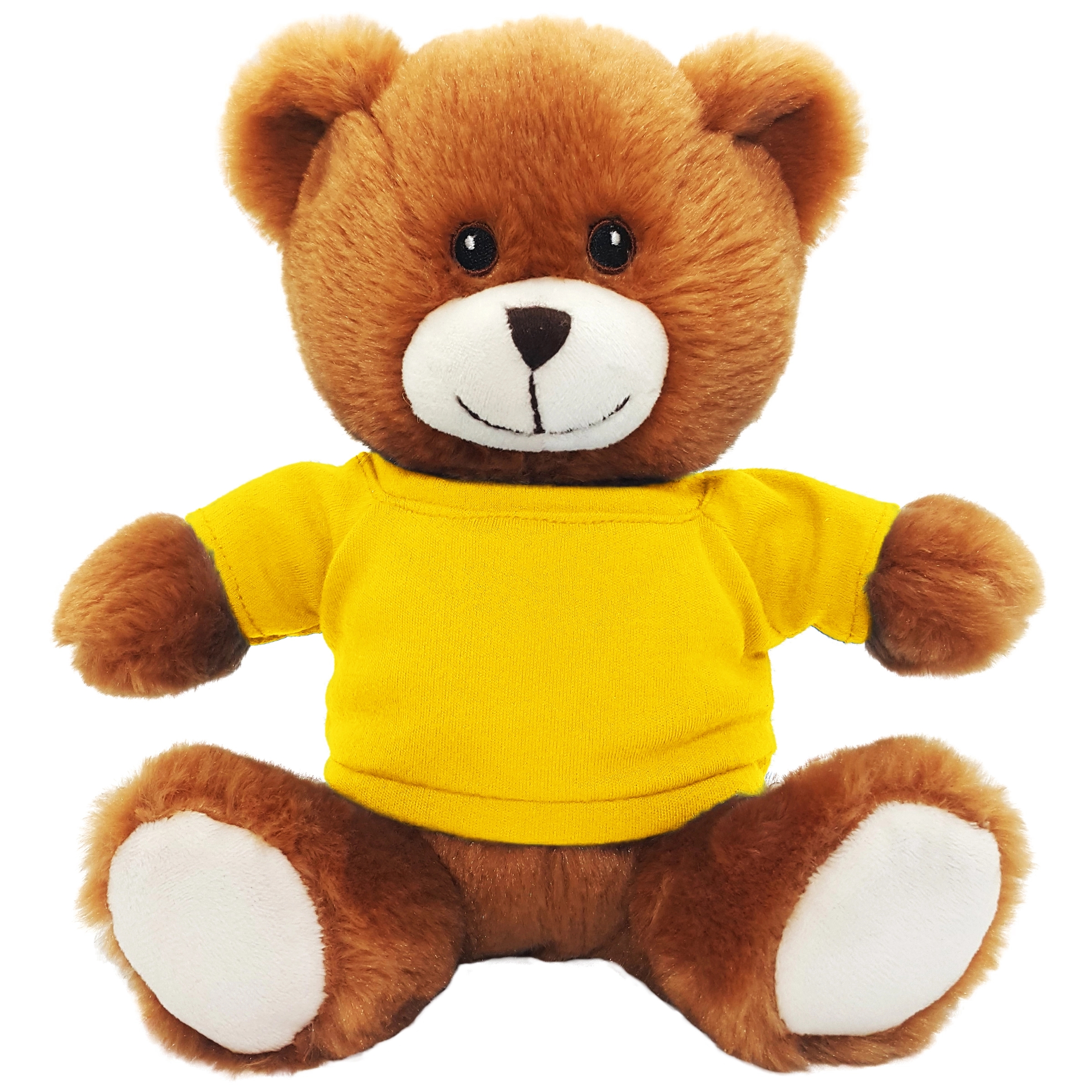 8" Embroidered Eyes Honey Brown Bear 8