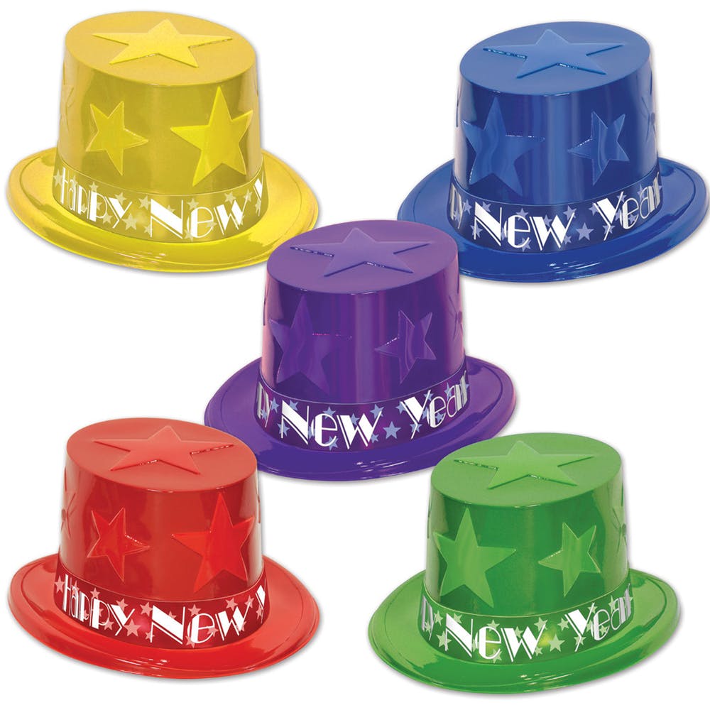 New Year Top Hats - Assorted One Size 2