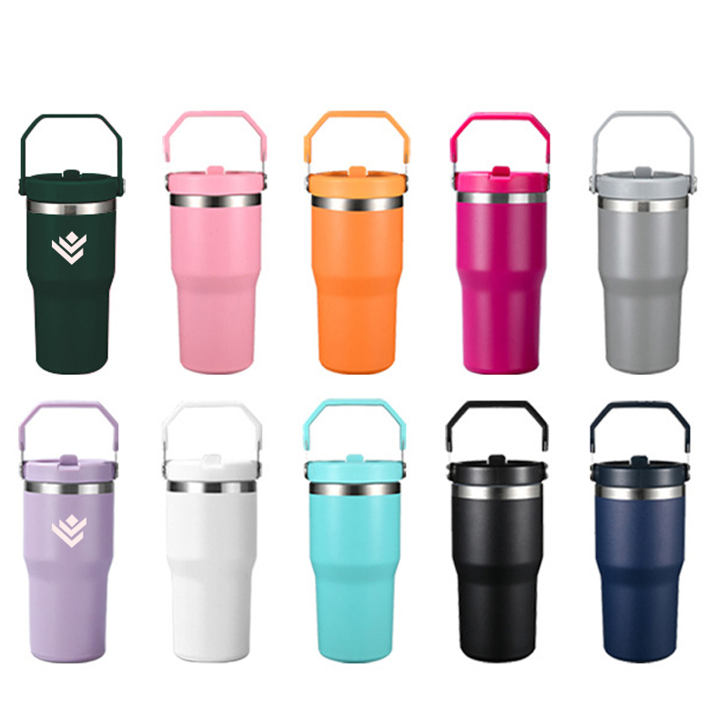 20 Oz. Vacuum Tumbler w/ Handle & Flip Straw Lid 2