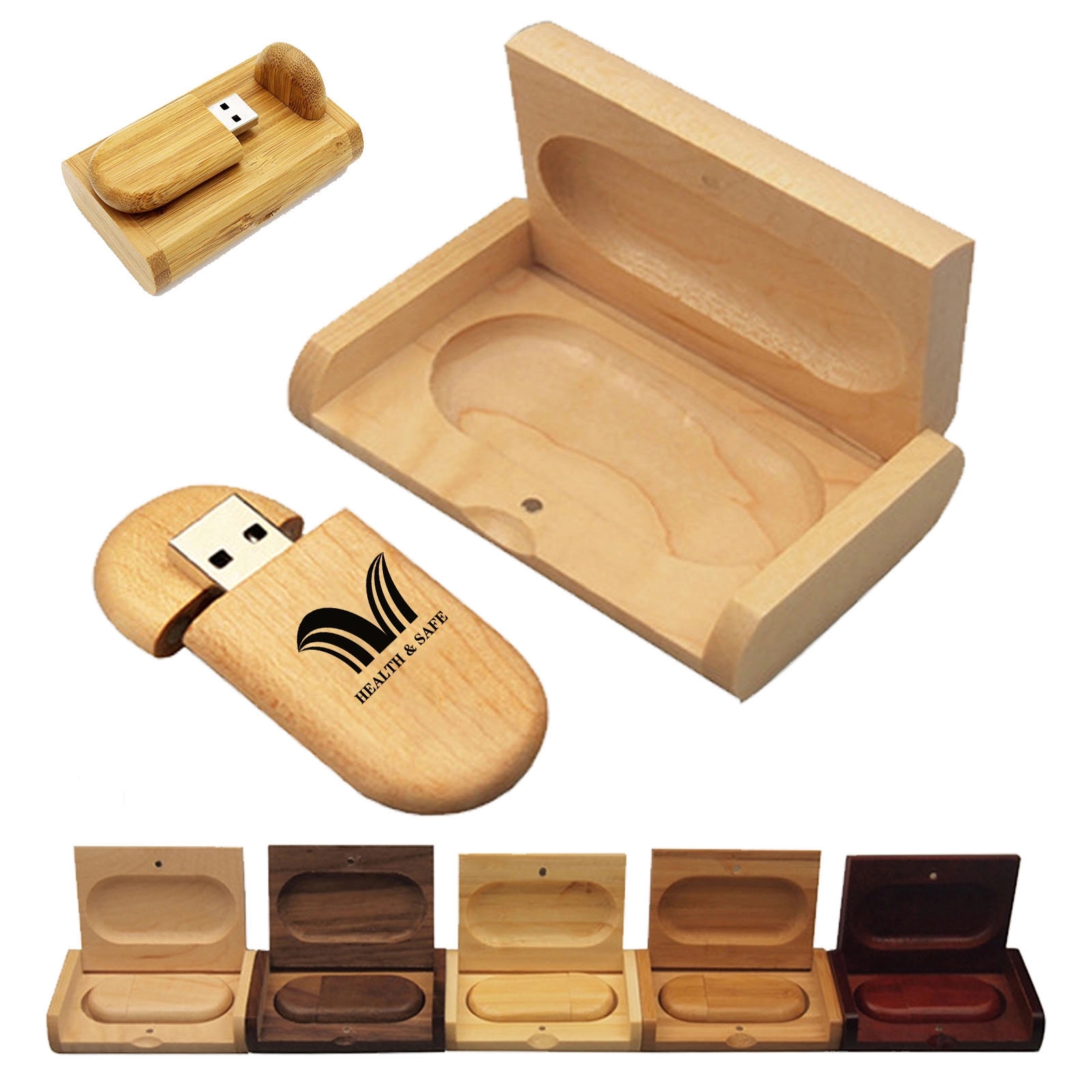64GB Wooden USB Flash Drive w/ Case 2
