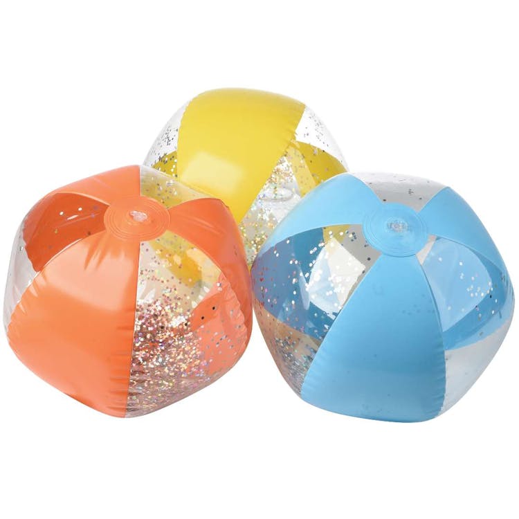 Glitter Stripe Beach Ball - Assorted Colors 3