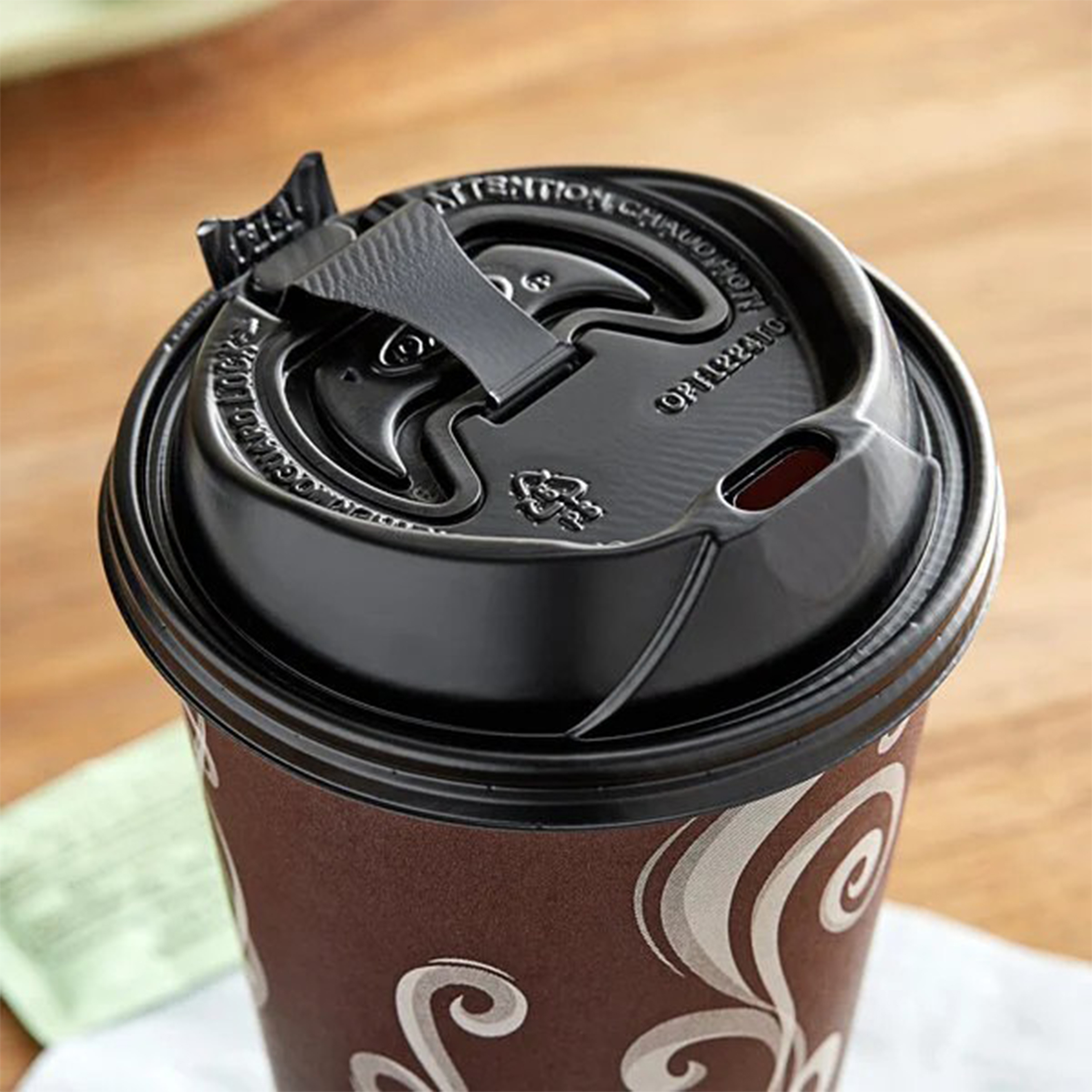 12 Oz. - 20 Oz. Insulated Paper Cup Lid, Black 3