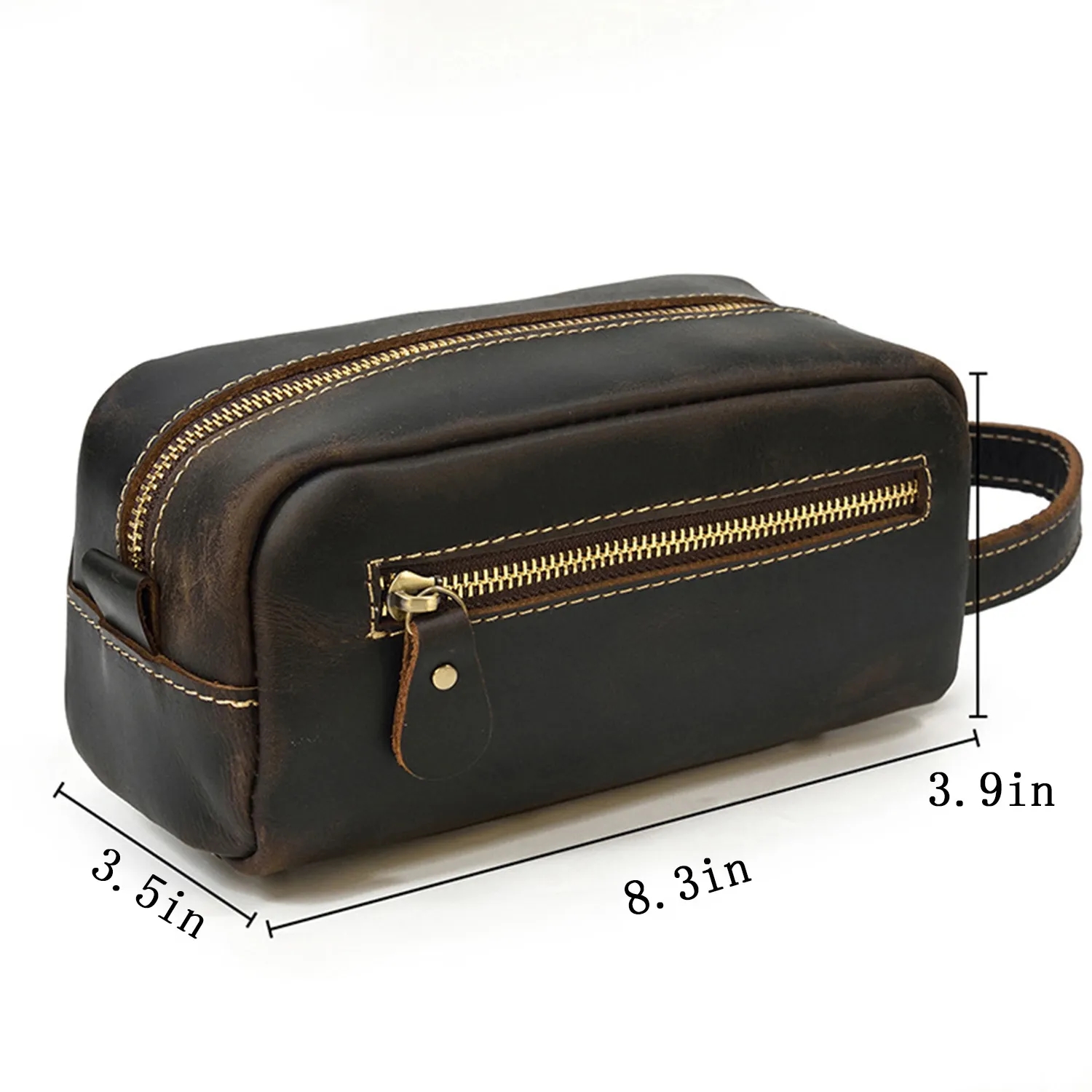 Toilet Genuine Leather Large Capacity Storage Bag 10