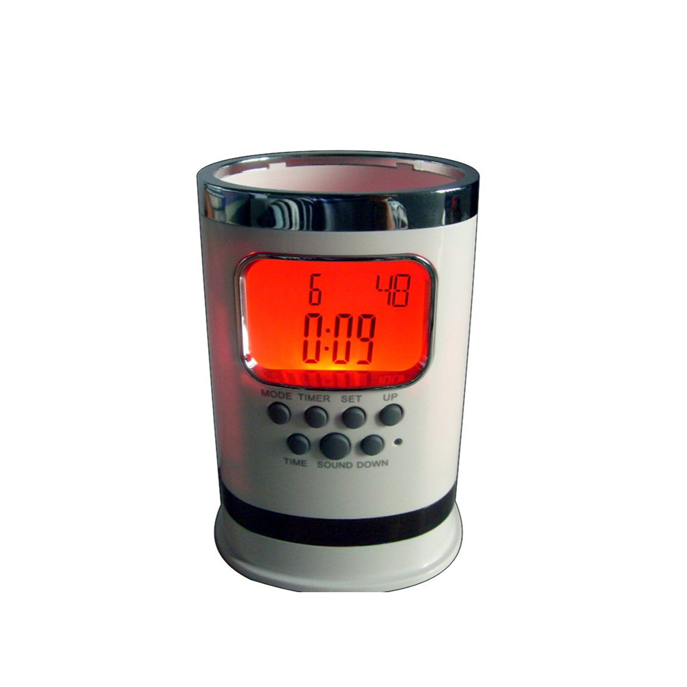 LED Desk Digital Alarm Clock Pen Holder 2