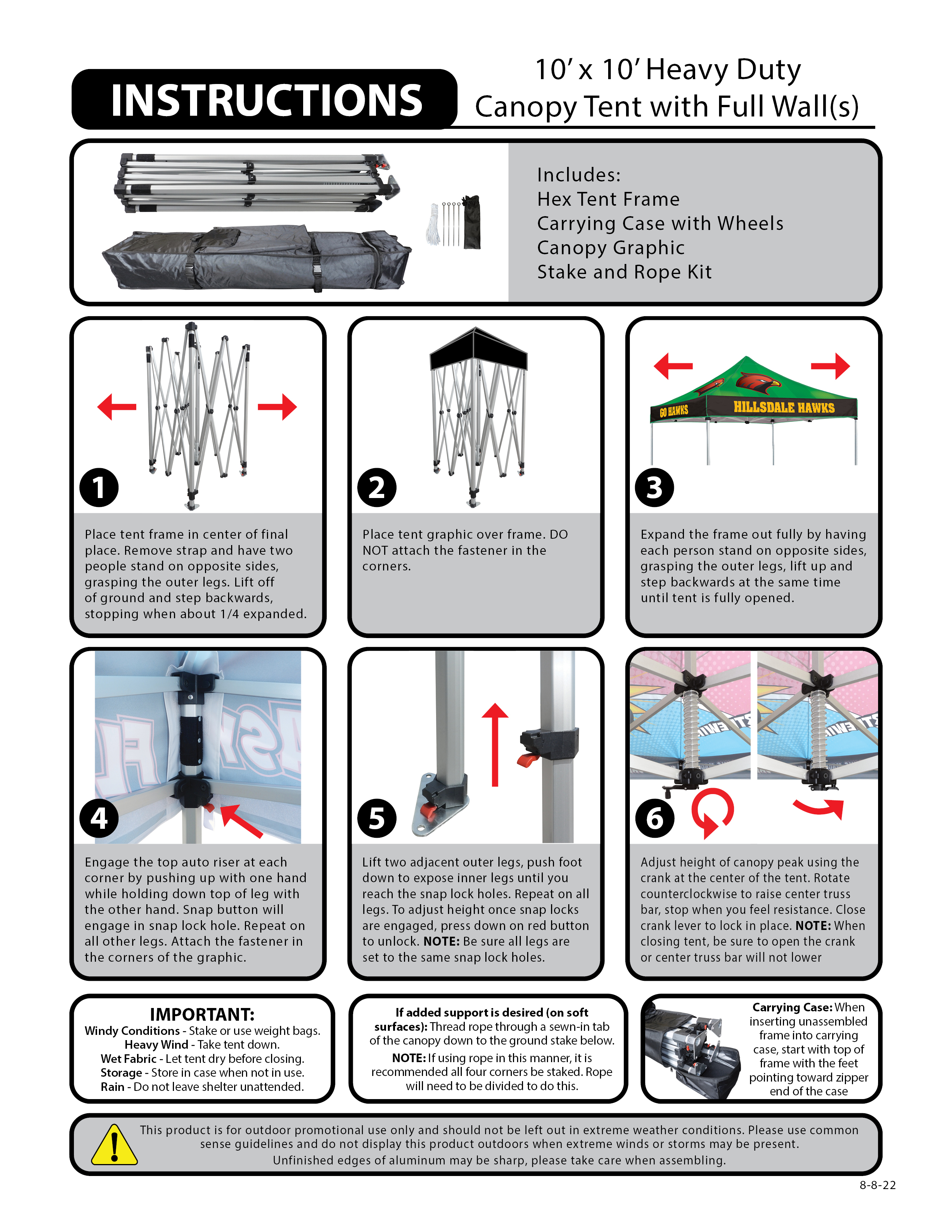 10' Heavy Duty Tent With Three Full Walls 9