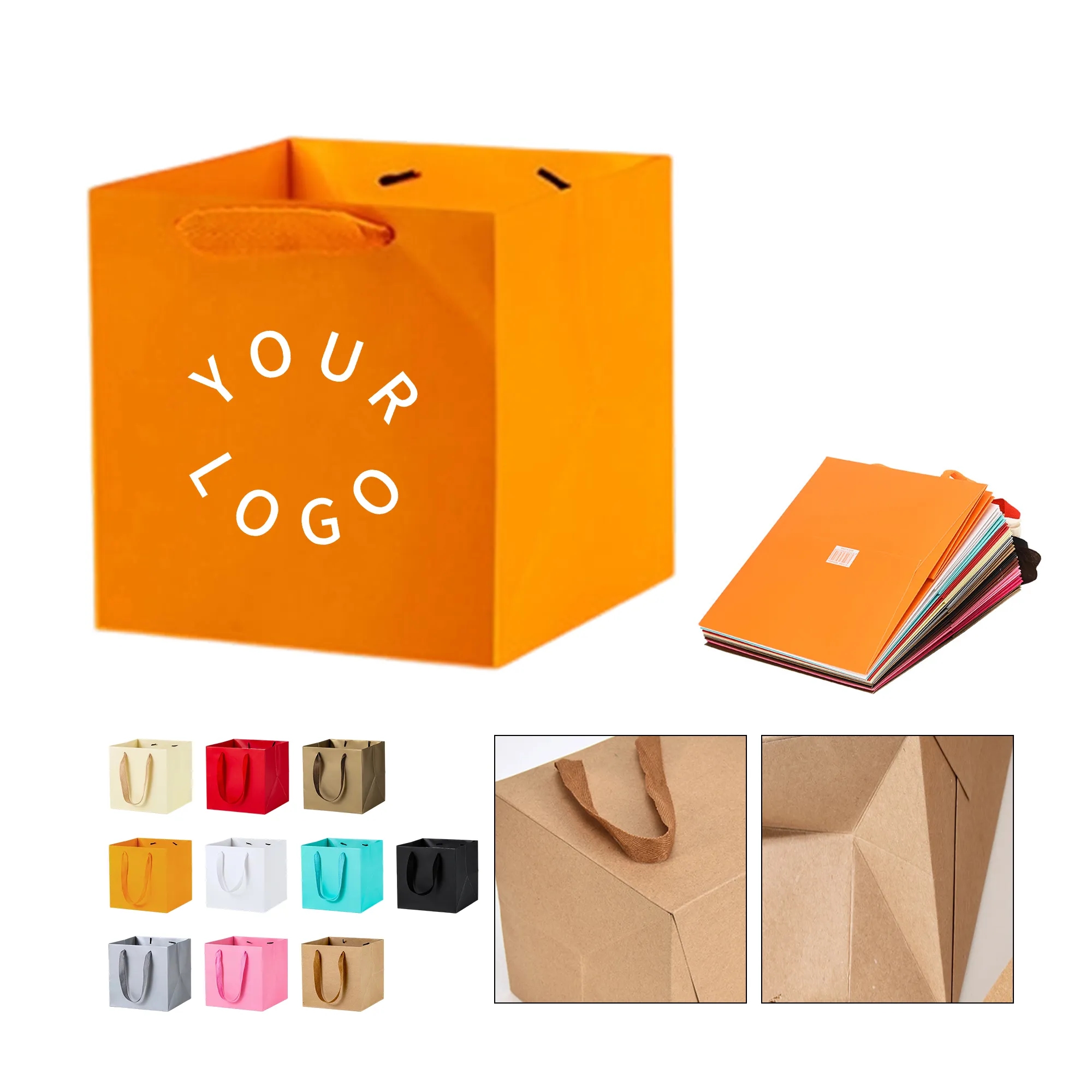 Square Kraft Paper Luxury Tote Bag 16