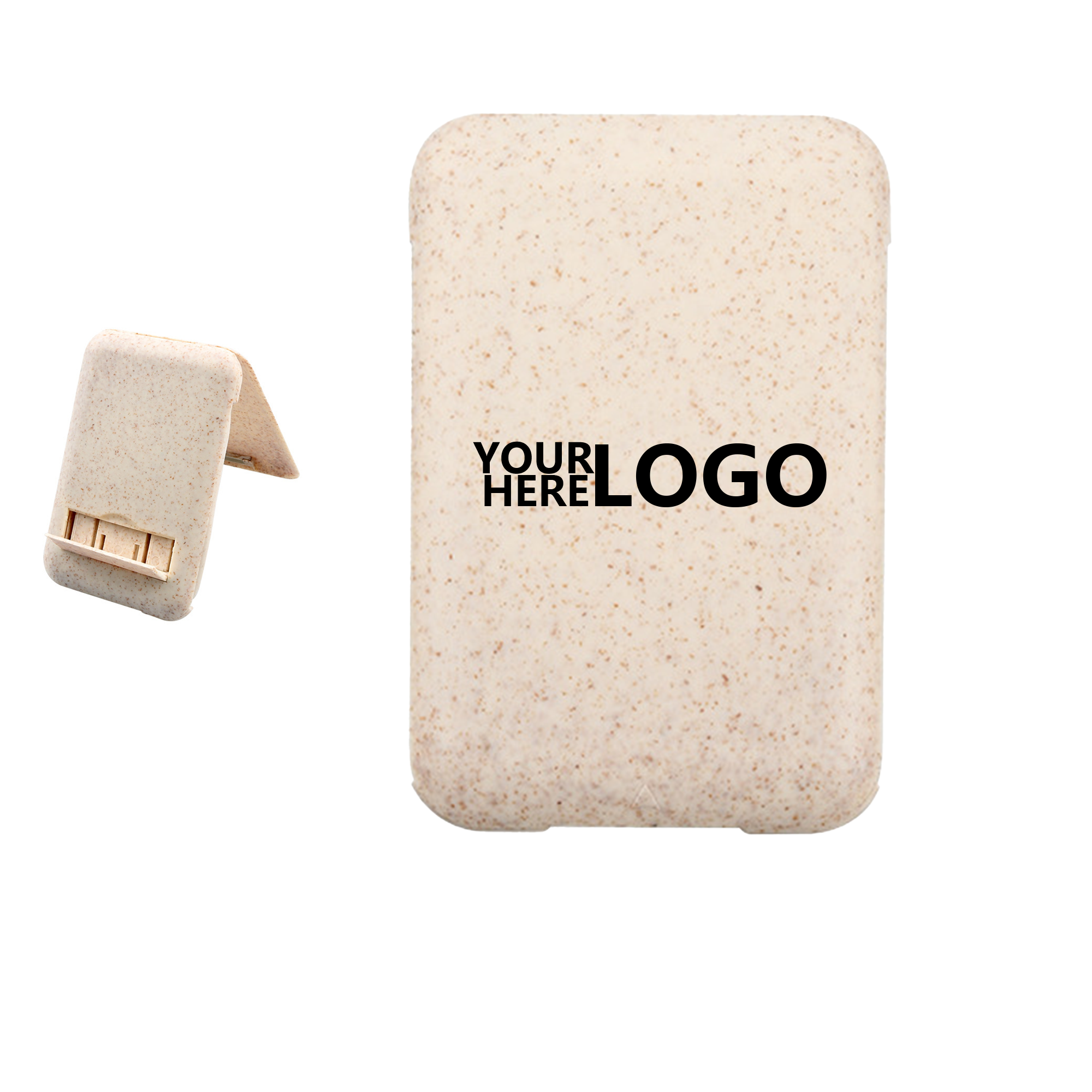 Eco-friendly Wheat Straw Phone Stand with Data Cable 2