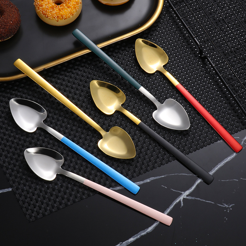 Stainless Steel Heart Coffee Spoons Ice Cream Scoop 4