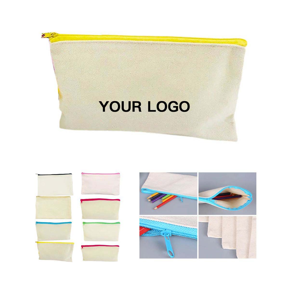 Multi Purpose Canvas Pen Case with Metal Zipper 5
