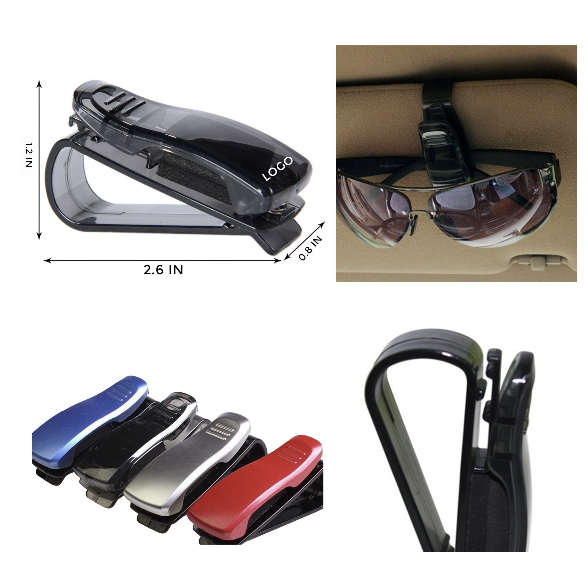 MOQ 10 PCS Durable Car-mounted Eyeglass Clip 2