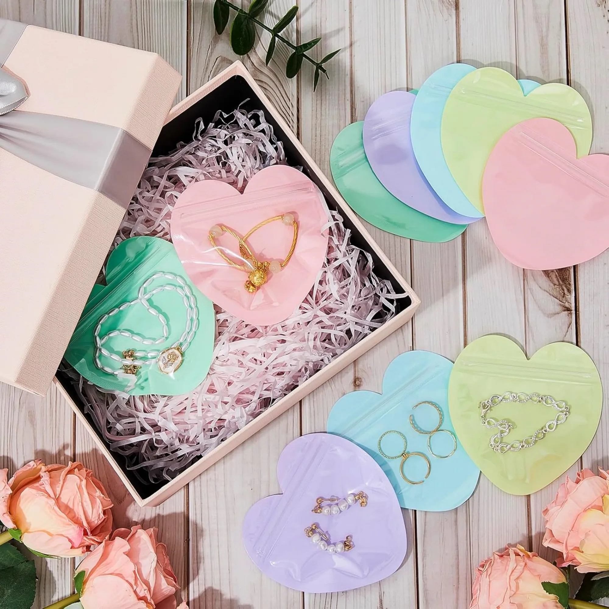 Heart Shape Jewelry Gift Packaging Bags 2